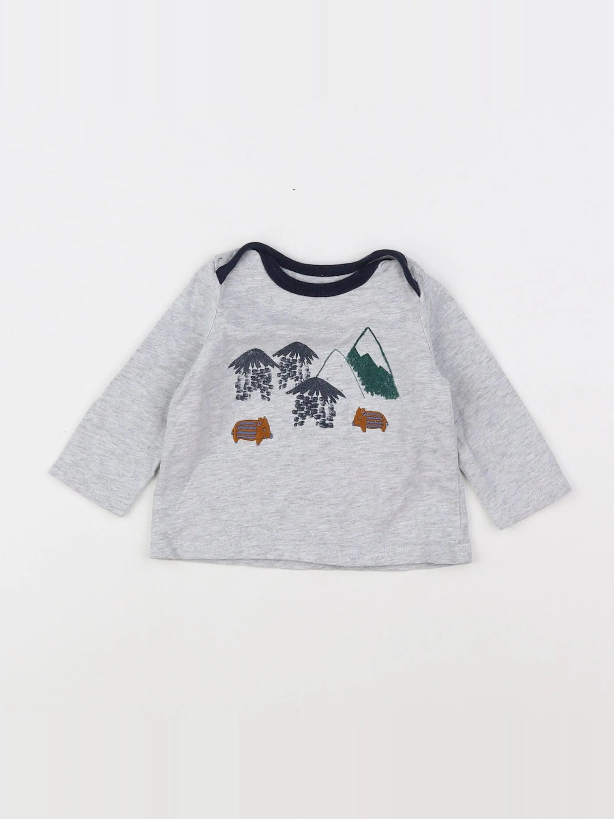 Natalys - tee-shirt gris - 6 mois