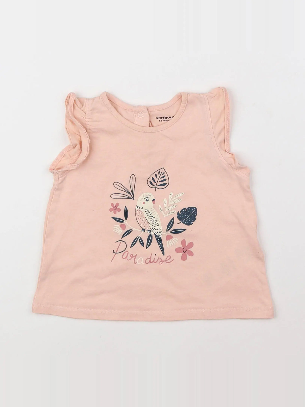 Vertbaudet - tee-shirt rose - 12 mois