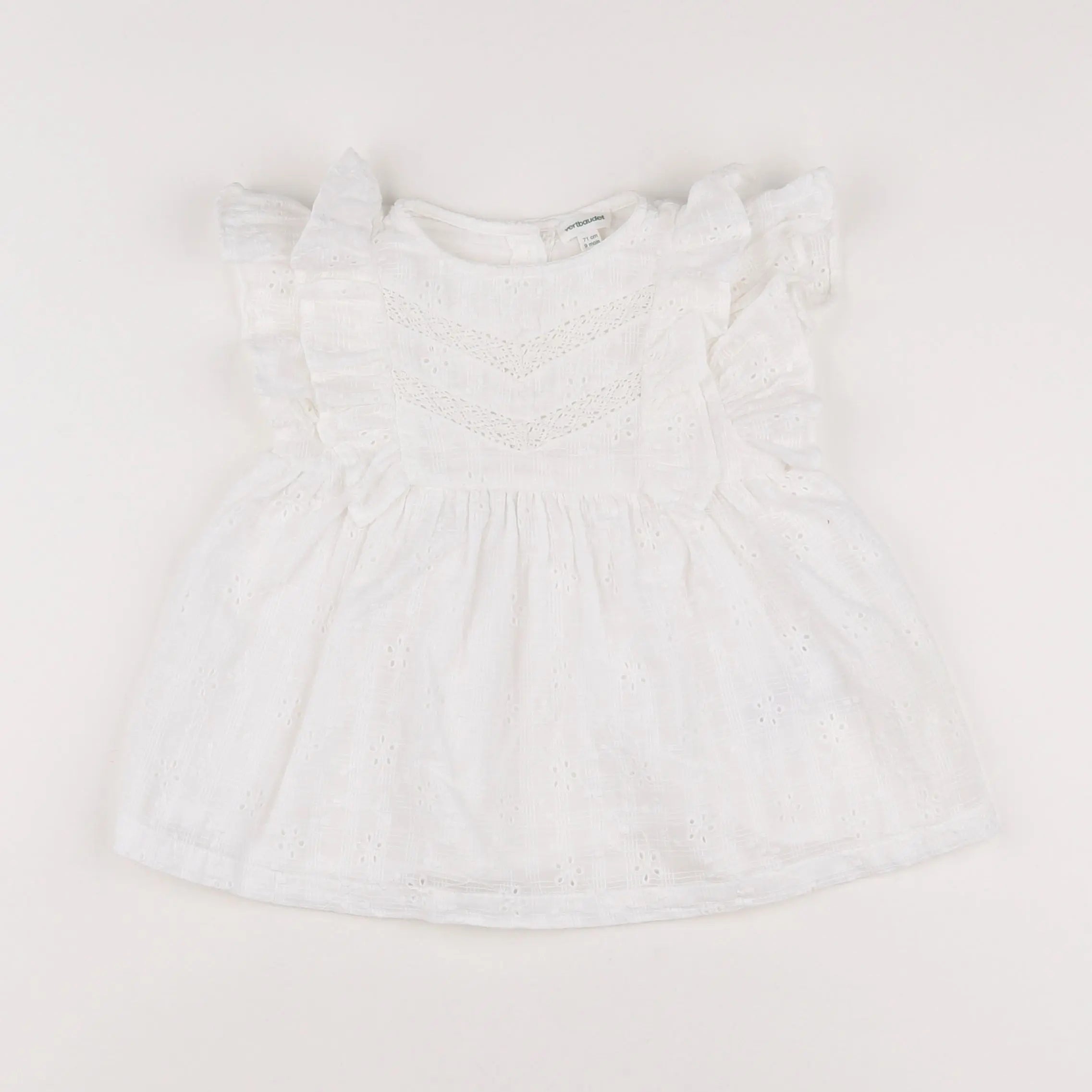 Vertbaudet - robe blanc - 9 mois