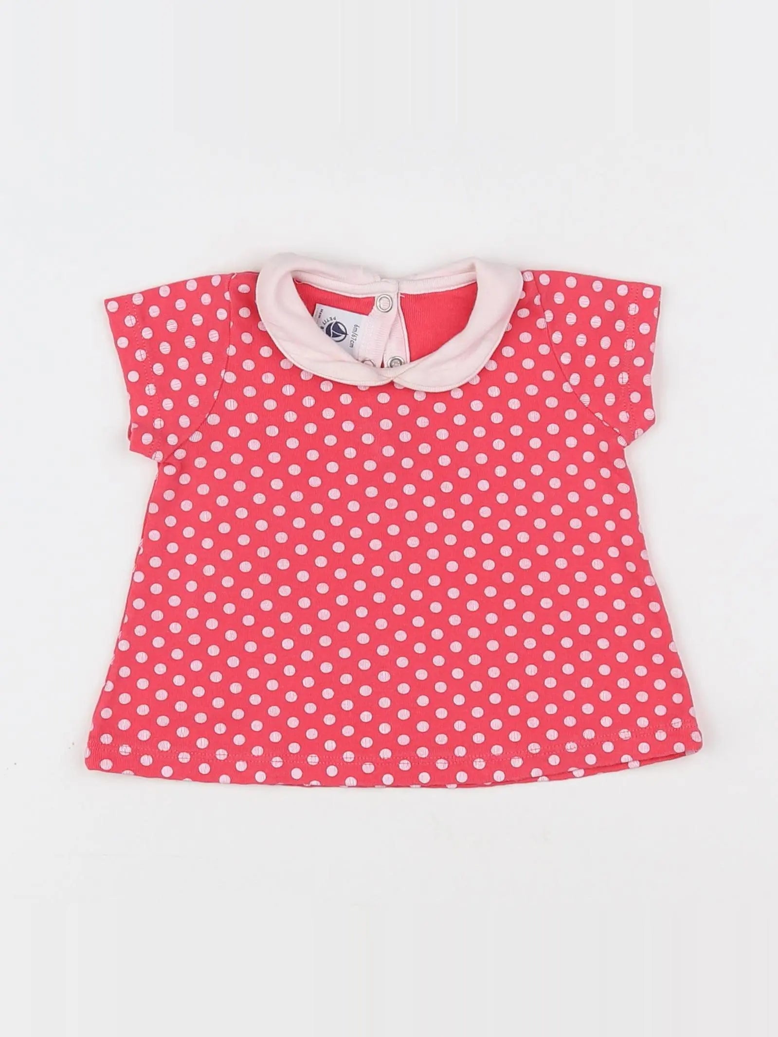 Petit Bateau - tee-shirt rose - 6 mois