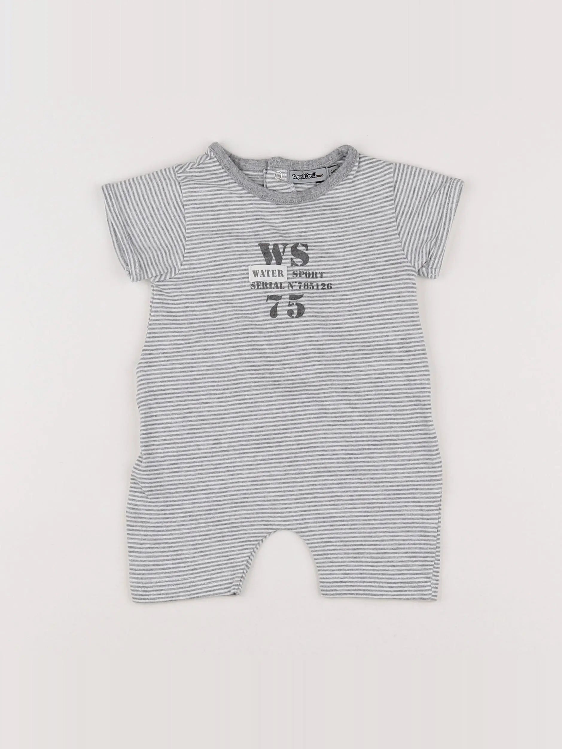 Tape à l'oeil - pyjama coton gris - 3 mois