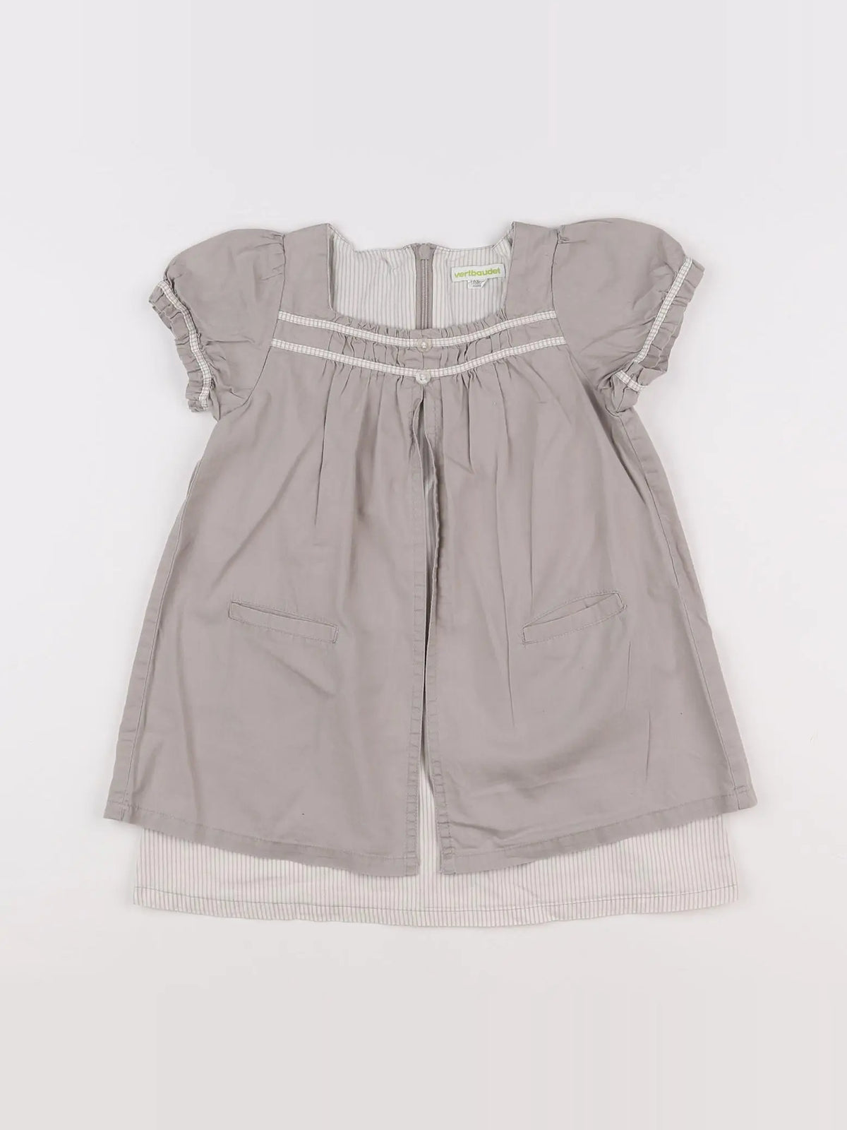 Vertbaudet - robe gris - 4 ans