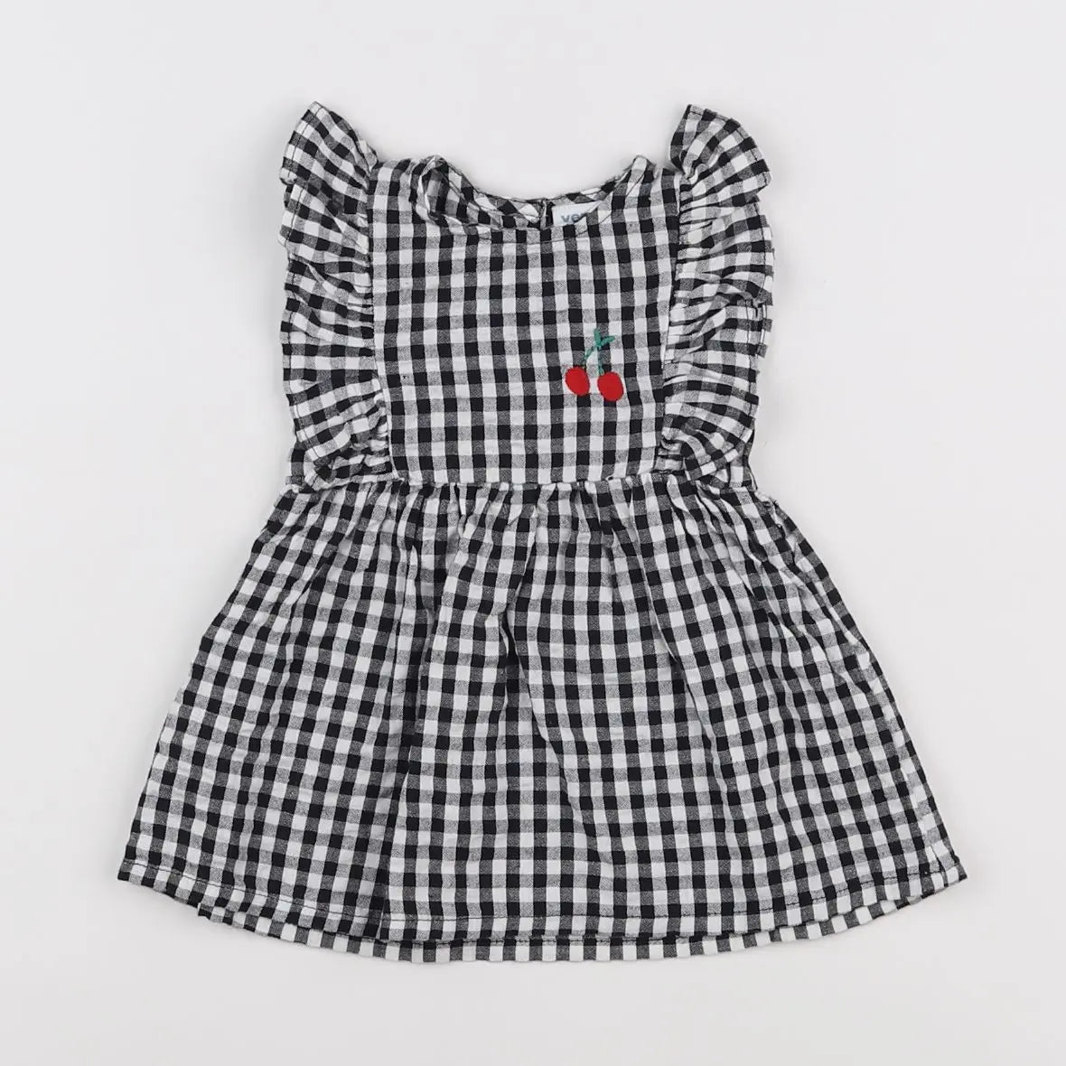 Vertbaudet - robe noir, blanc - 3 mois