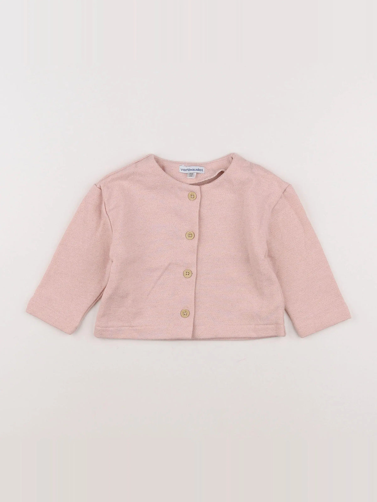 Vertbaudet - gilet rose - 12 mois
