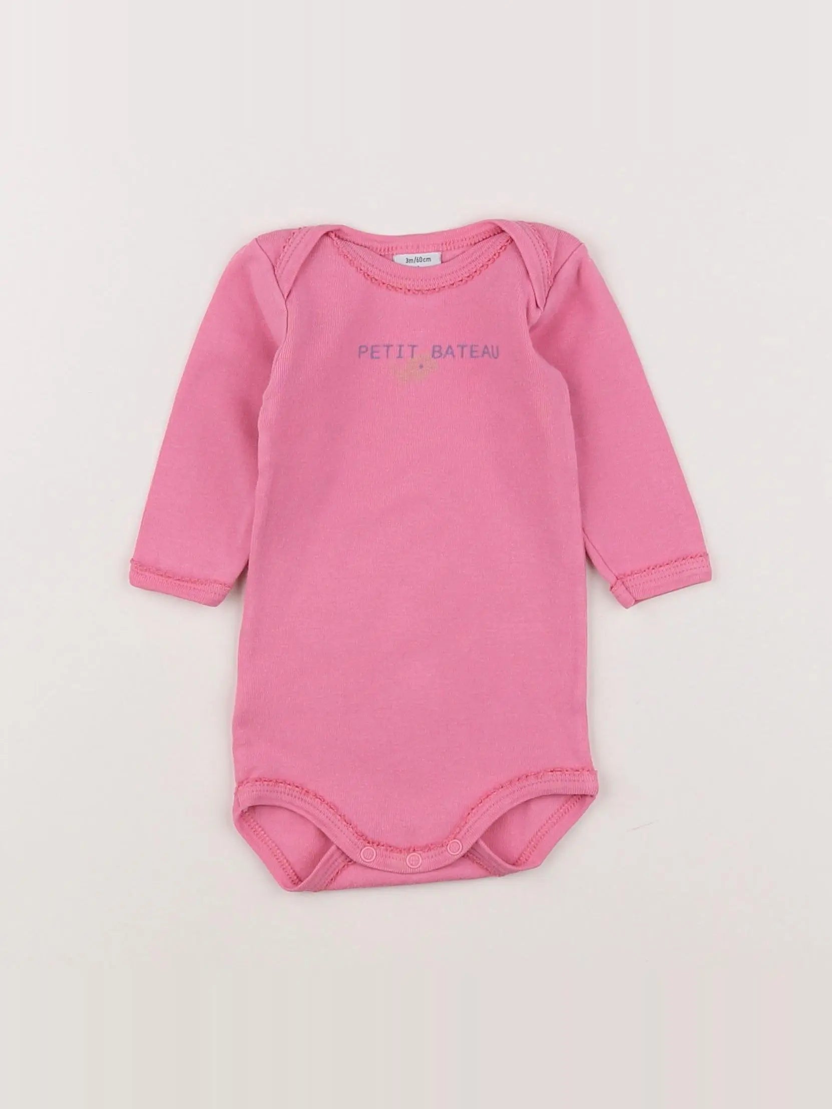 Petit Bateau - body rose - 3 mois