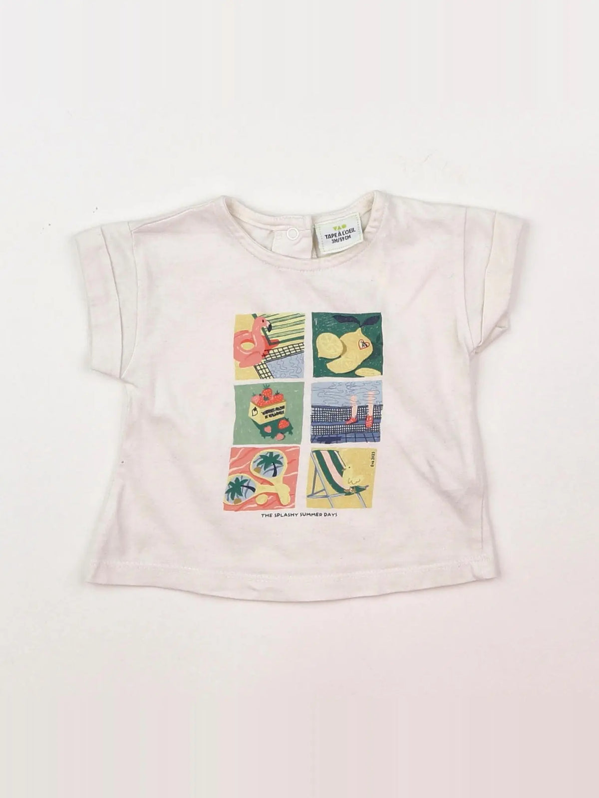 Tape à l'oeil - tee-shirt beige, multicolore - 3 mois