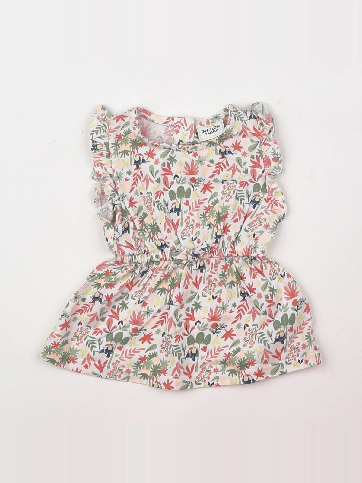 Tape à l'oeil - robe rose, vert - 3 mois