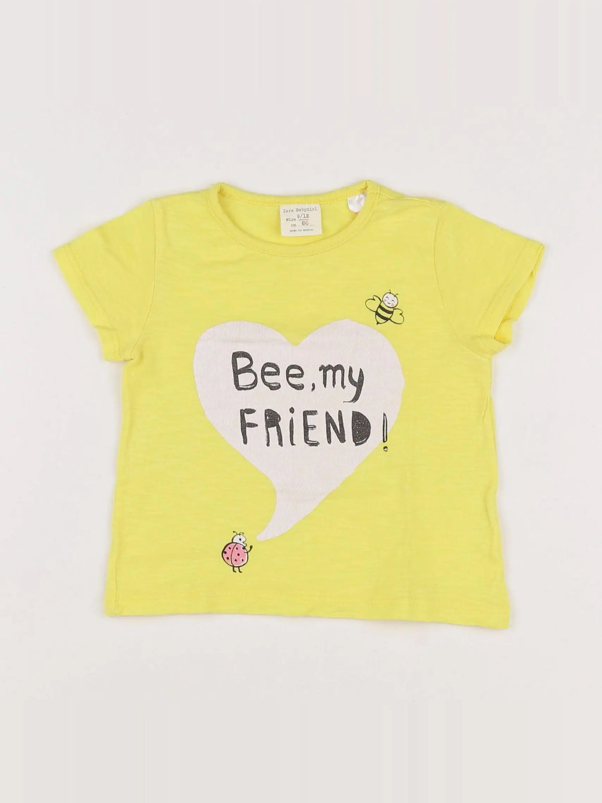 Zara - tee-shirt jaune - 9/12 mois