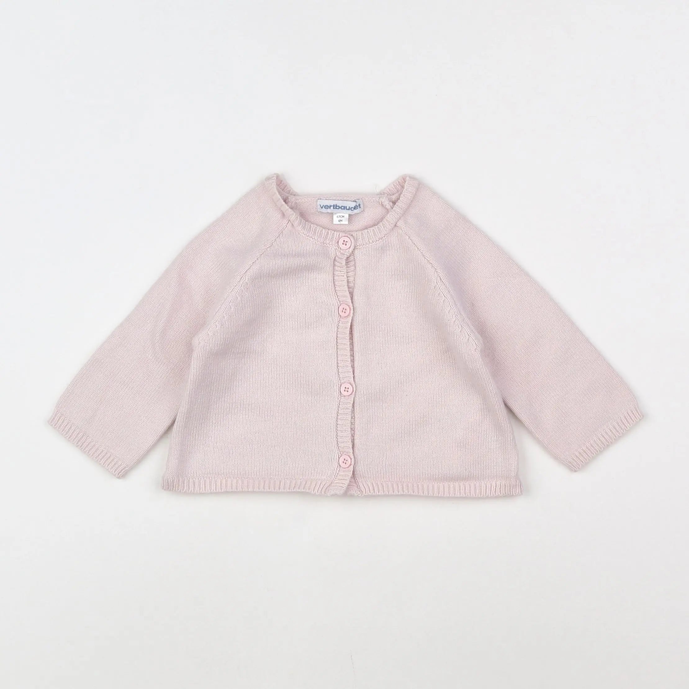 Vertbaudet - gilet rose - 6 mois