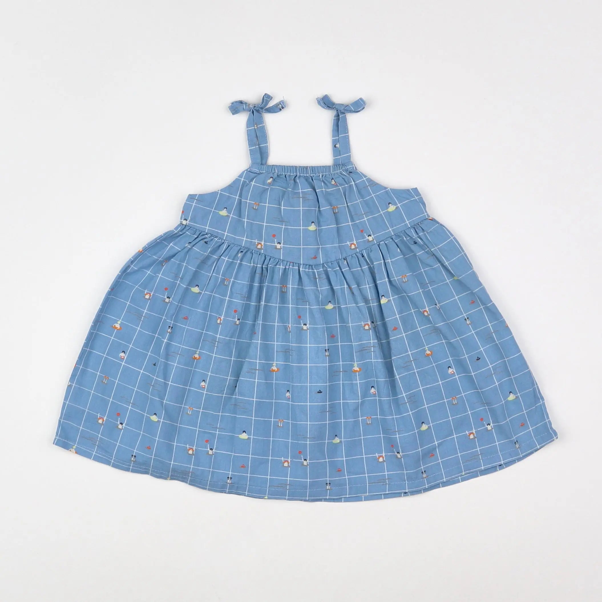 Vertbaudet - robe bleu, blanc - 3 mois