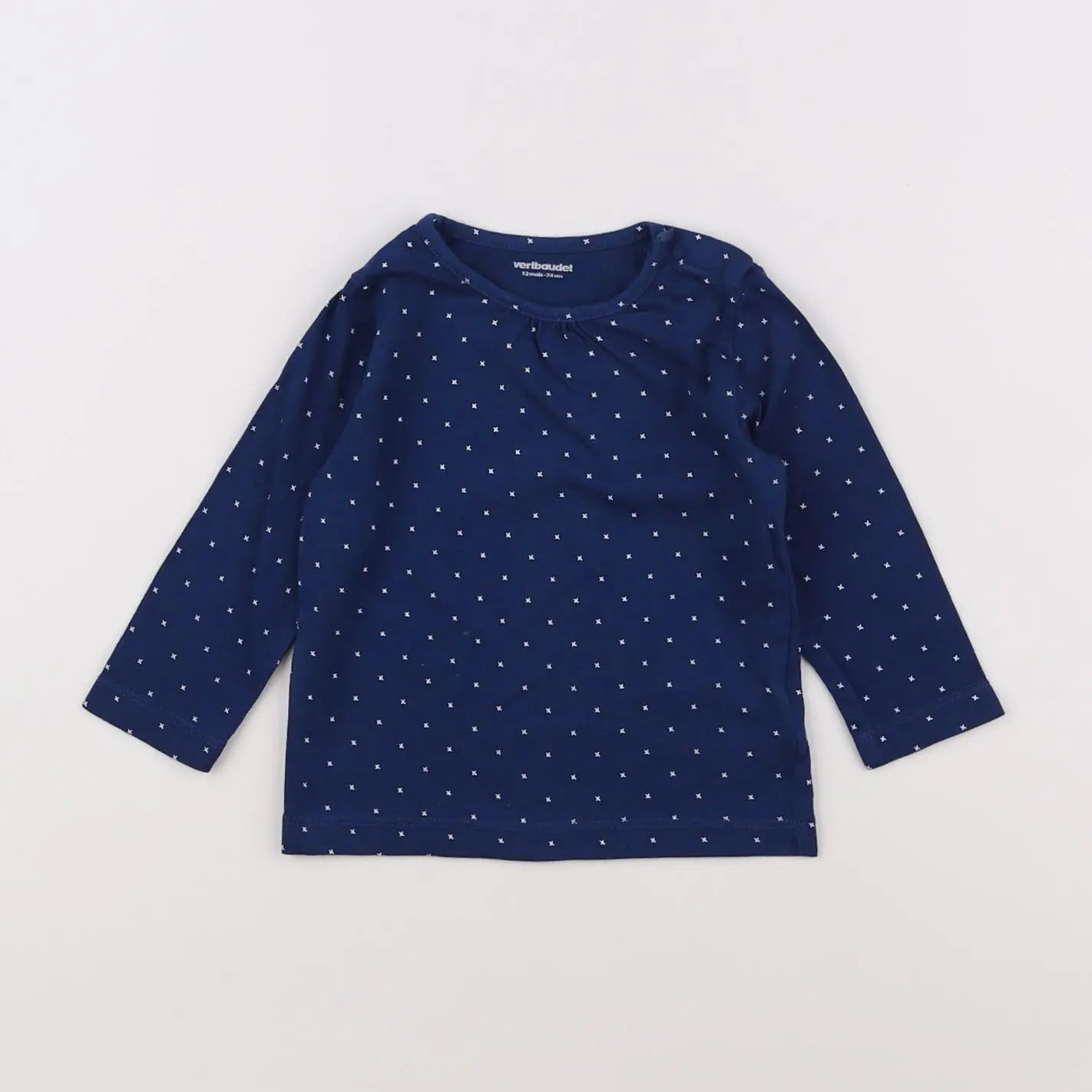 Vertbaudet - tee-shirt bleu - 12 mois