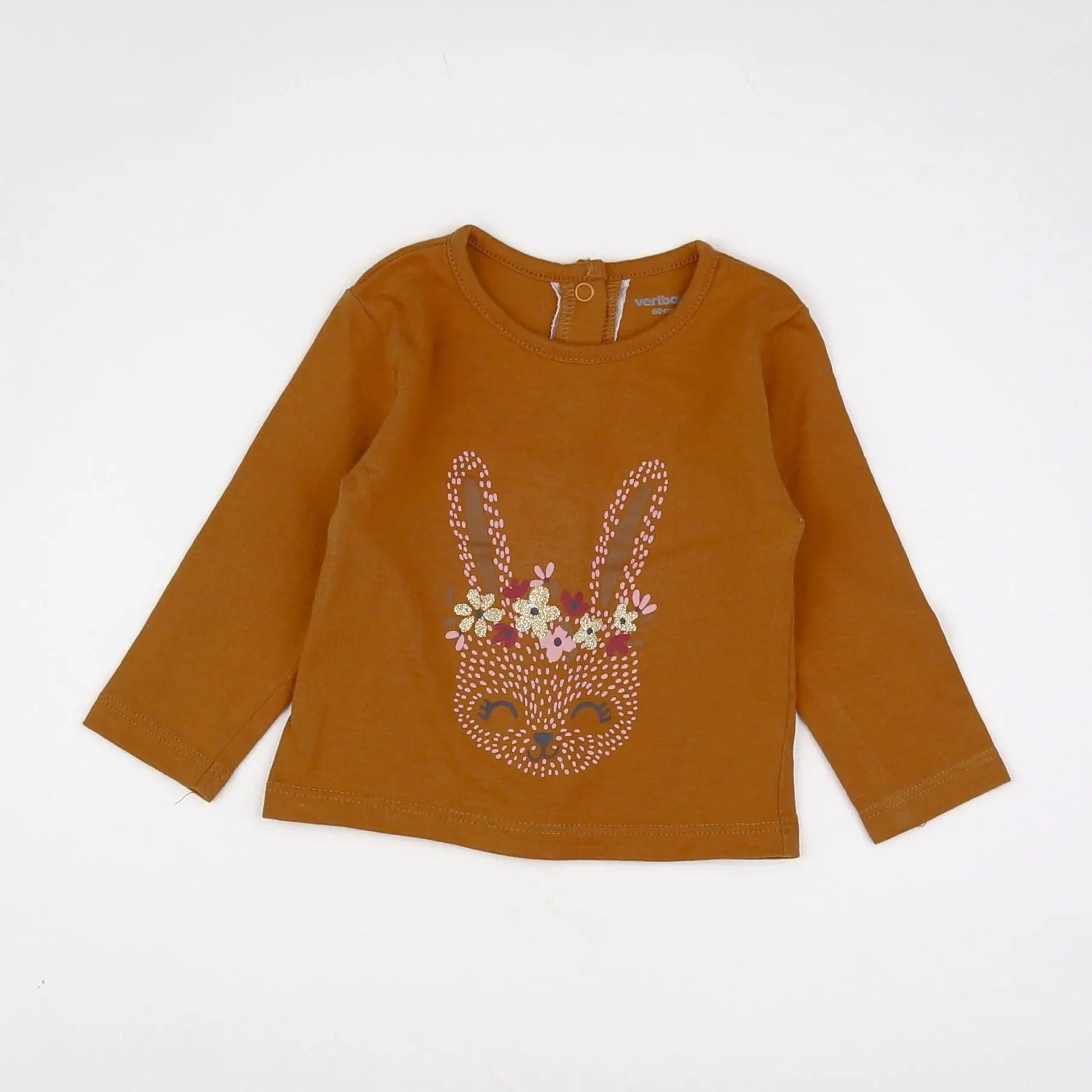 Vertbaudet - tee-shirt marron - 3 mois