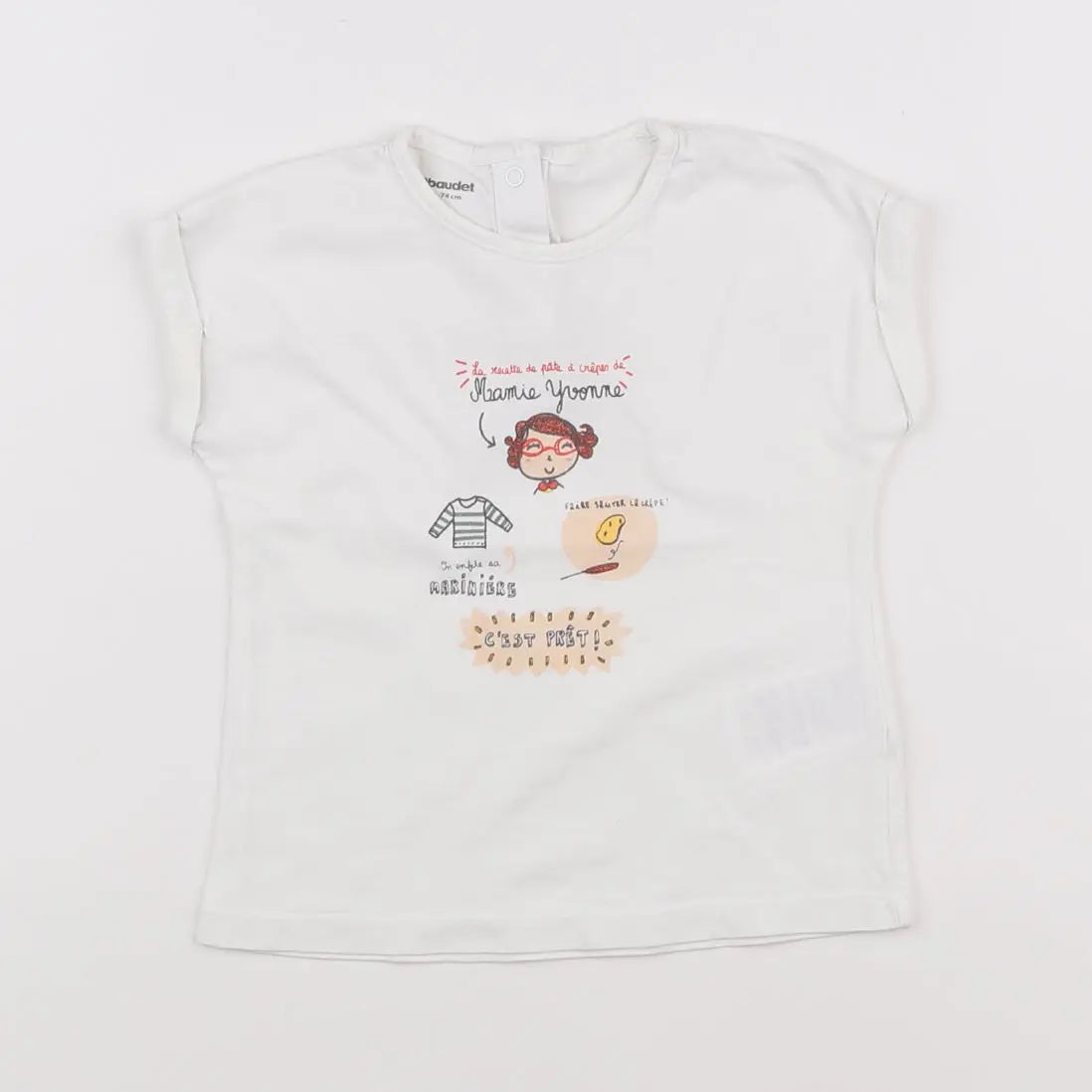 Vertbaudet - tee-shirt blanc - 12 mois