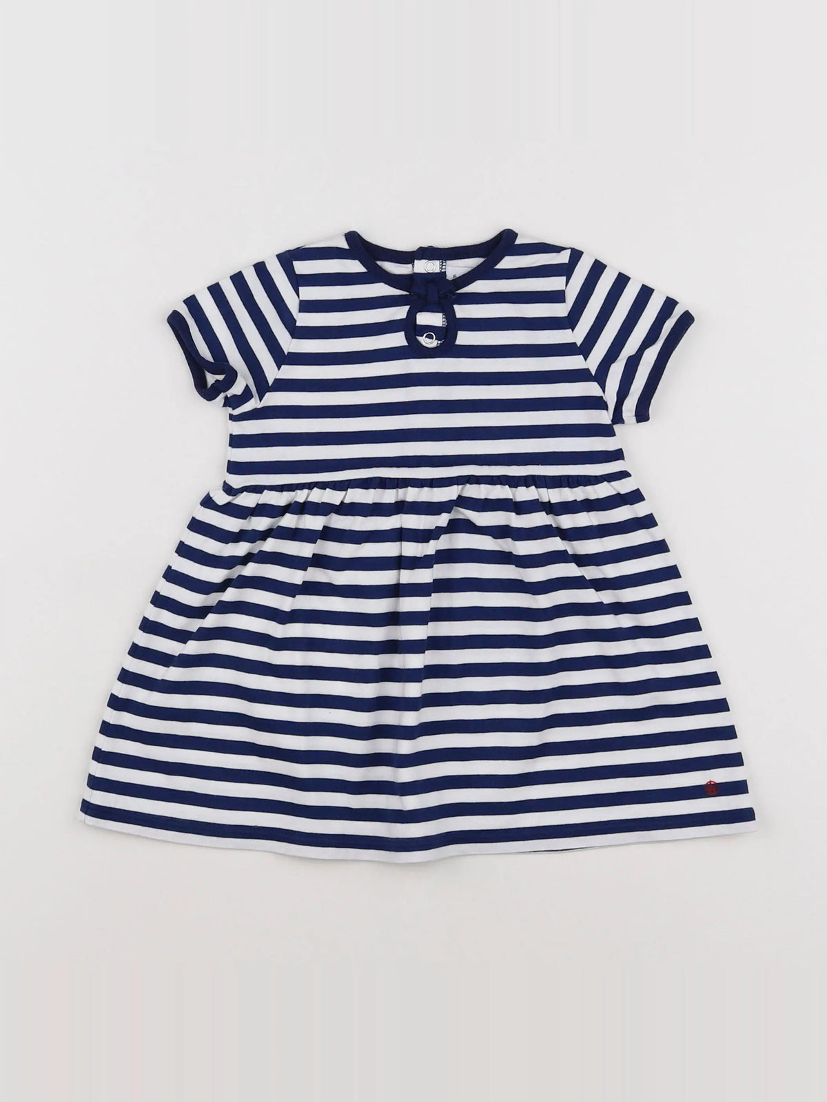 Petit Bateau - robe bleu, blanc - 12 mois