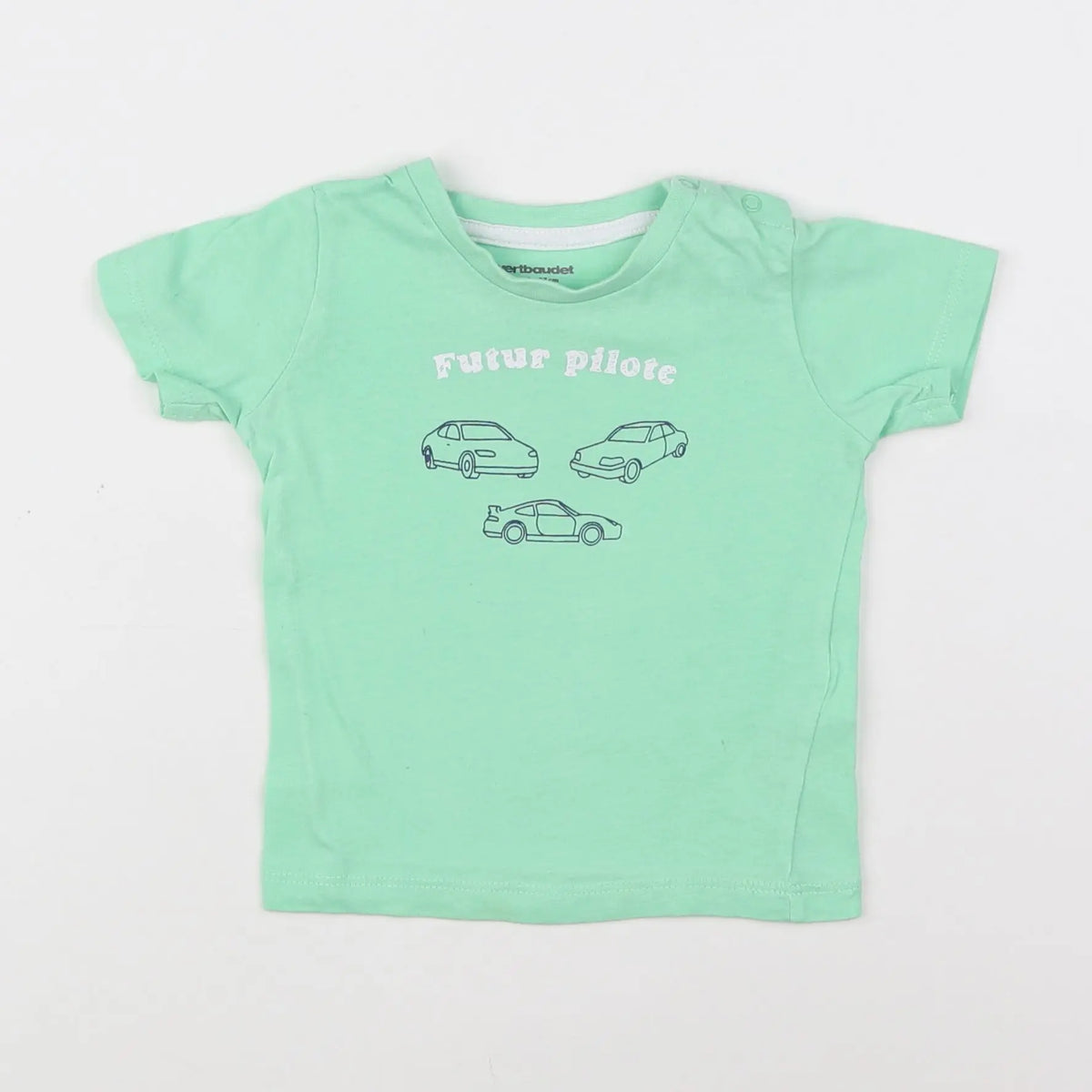 Vertbaudet - tee-shirt vert - 6 mois