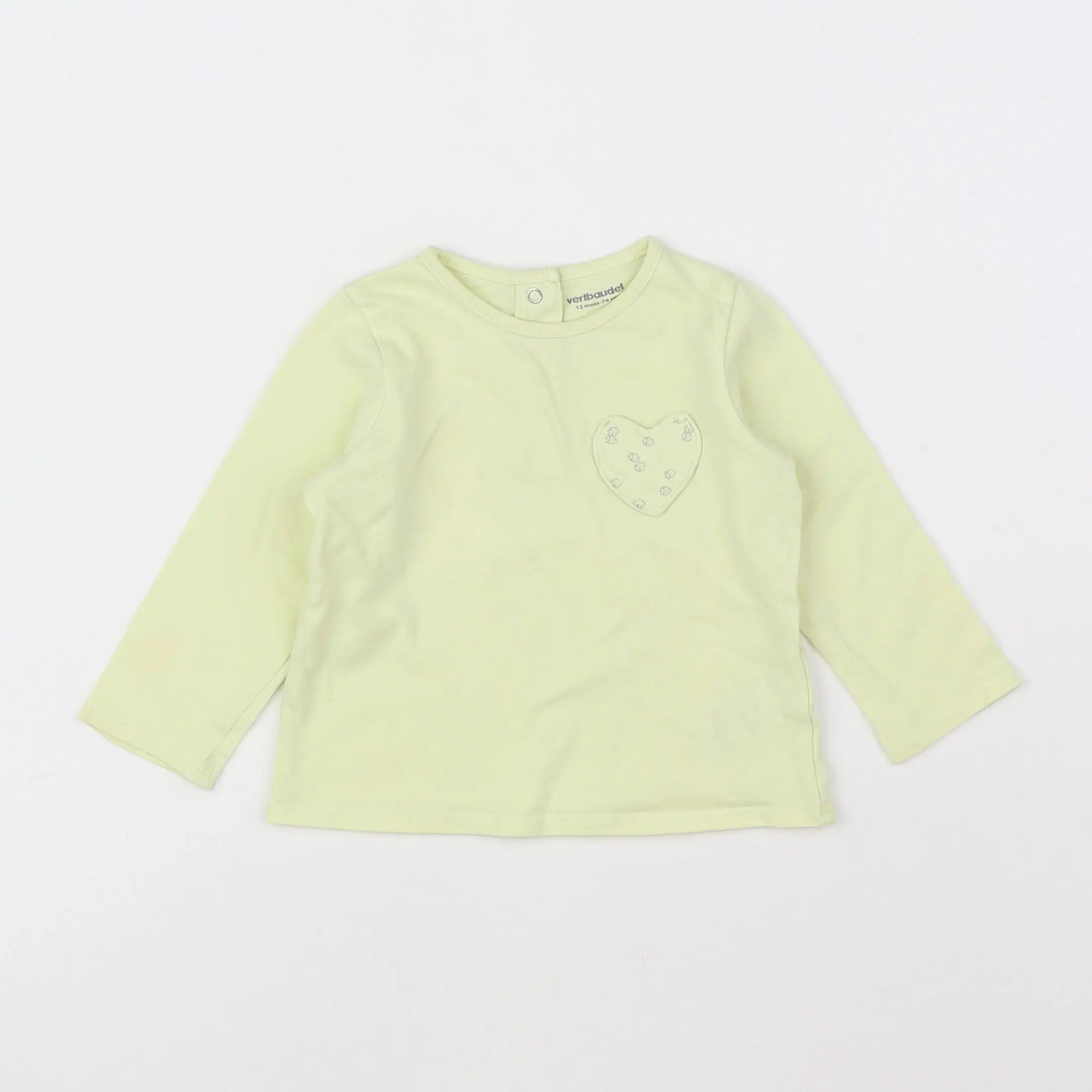 Vertbaudet - tee-shirt jaune - 12 mois