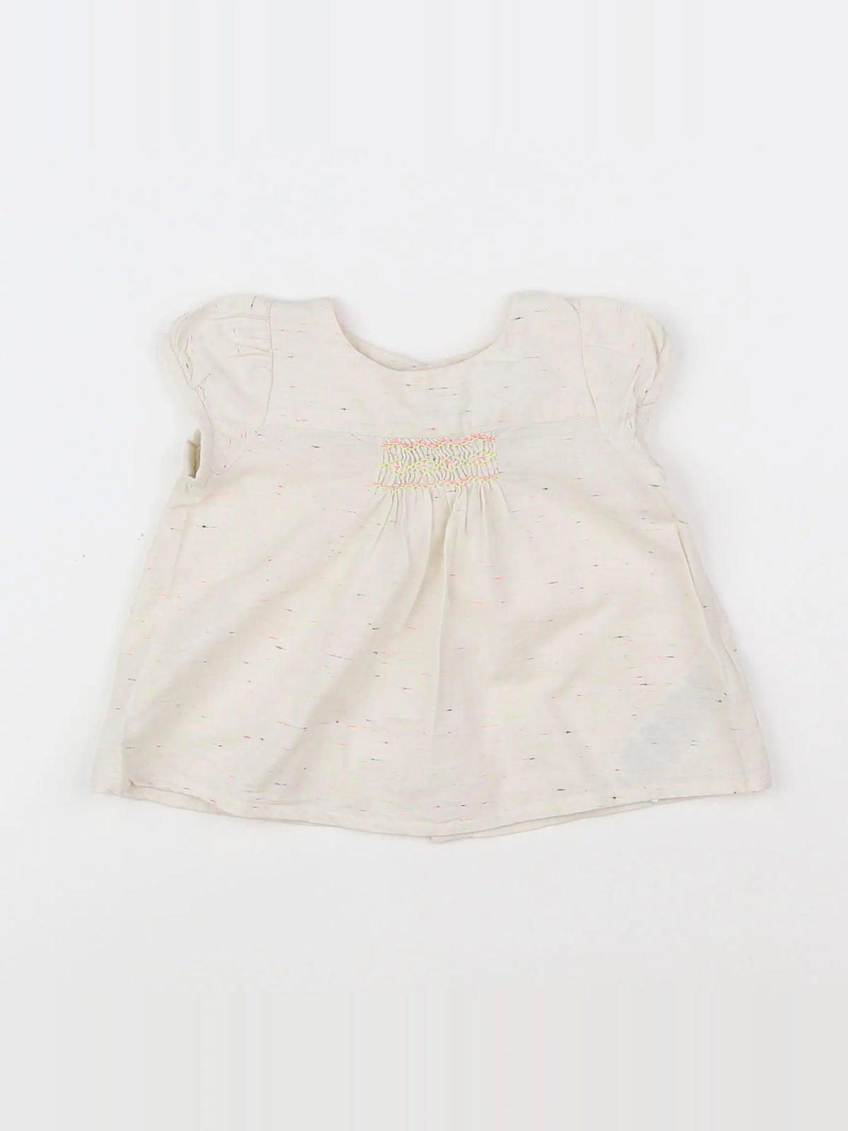 Bonpoint - blouse beige, rose, orange - 6 mois