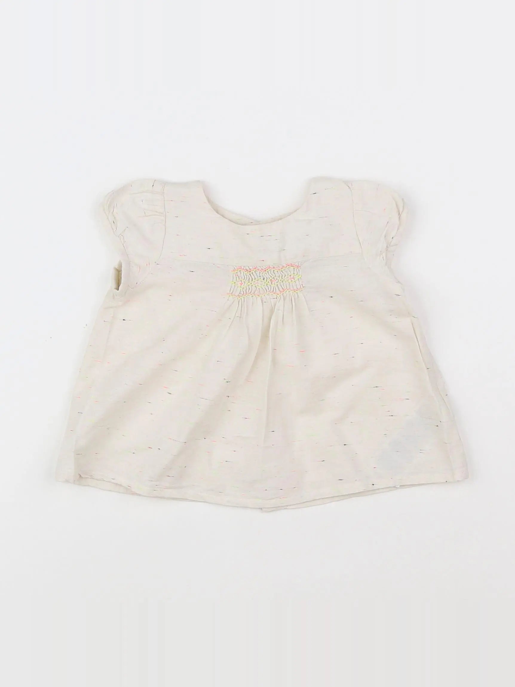 Bonpoint - blouse beige, rose, orange - 6 mois