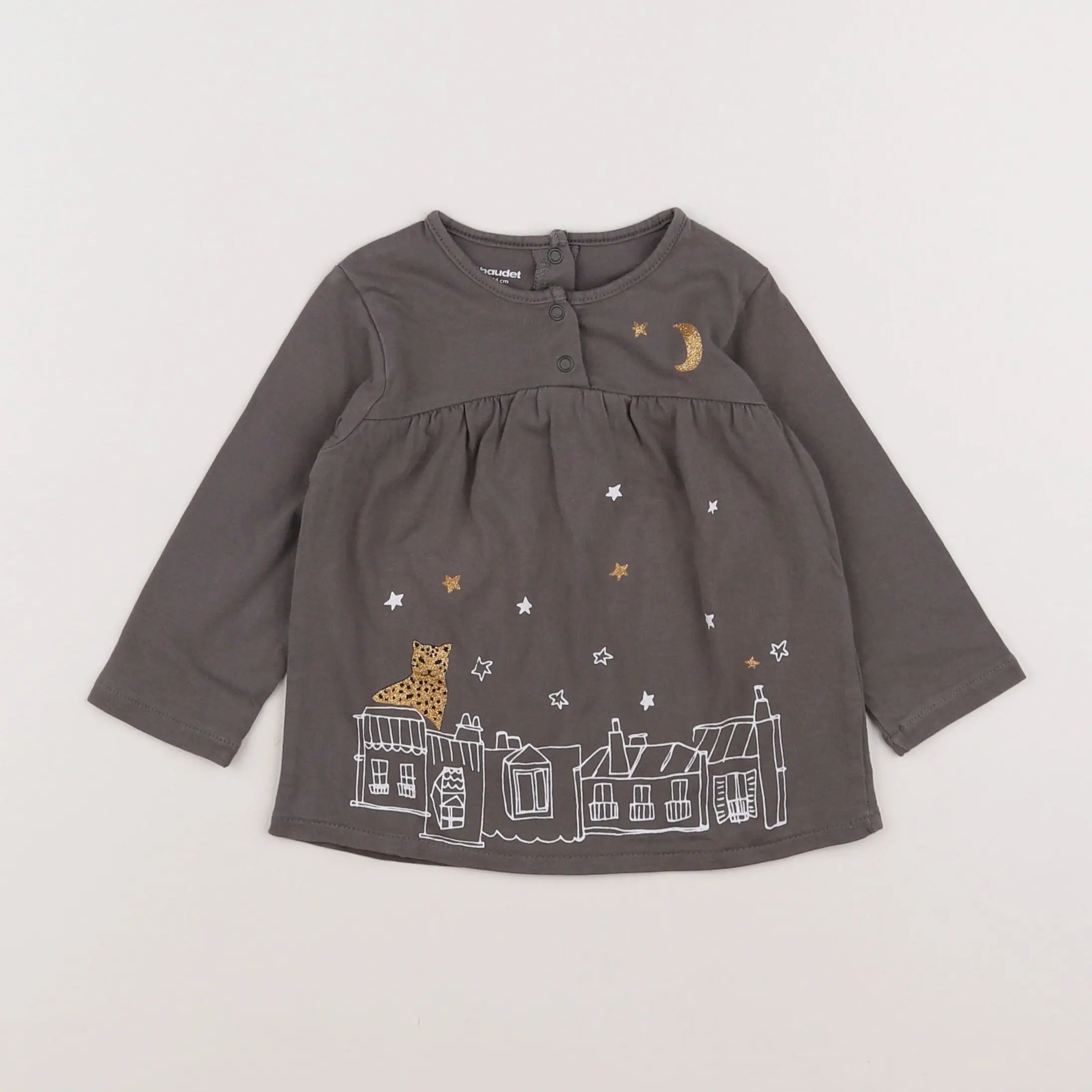 Vertbaudet - tee-shirt taupe - 12 mois