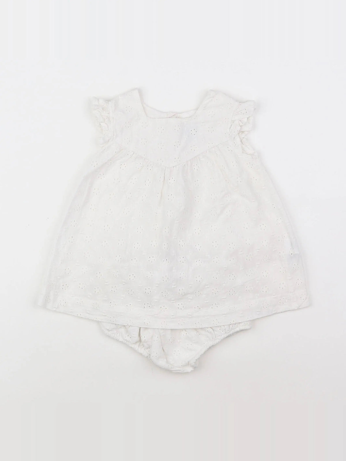 Petit Bateau - robe blanc - 6 mois