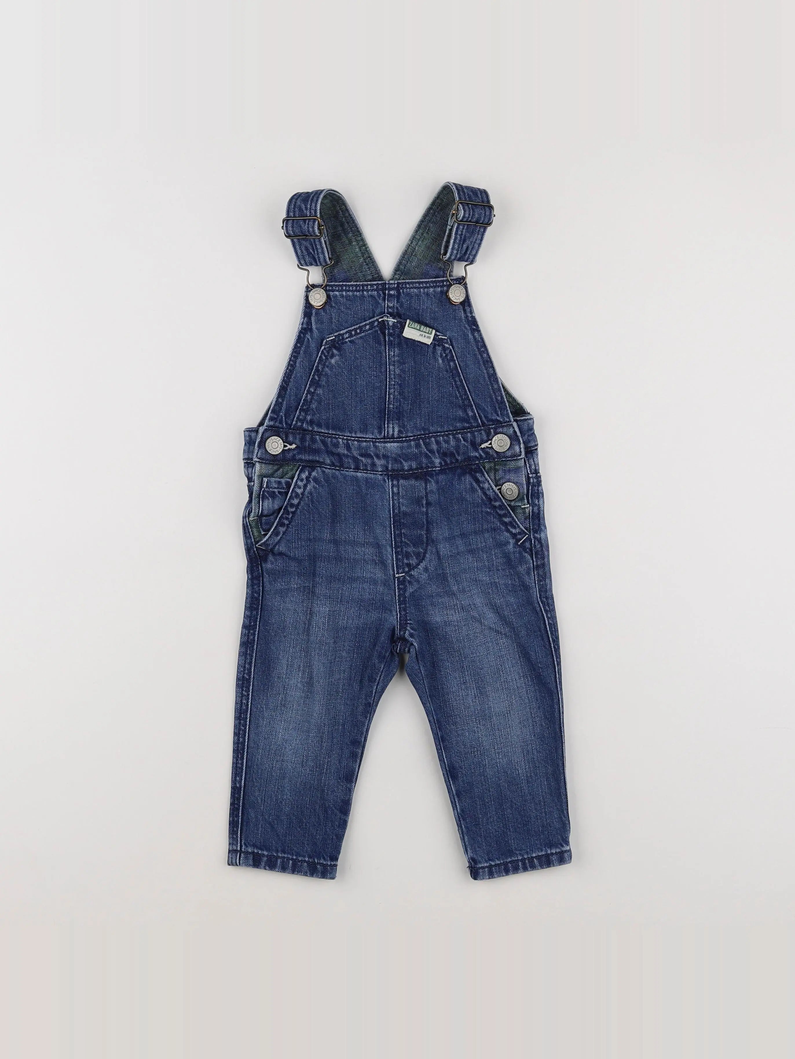 Zara - salopette bleu - 6/9 mois