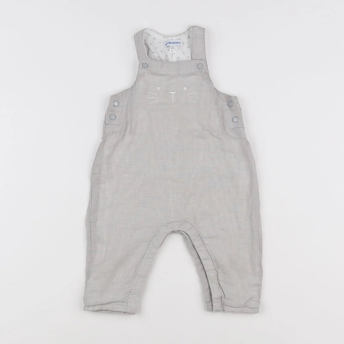 Vertbaudet - salopette beige - 9 mois
