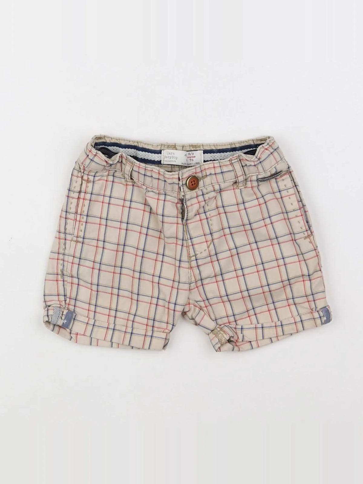 Zara - short beige - 6/9 mois