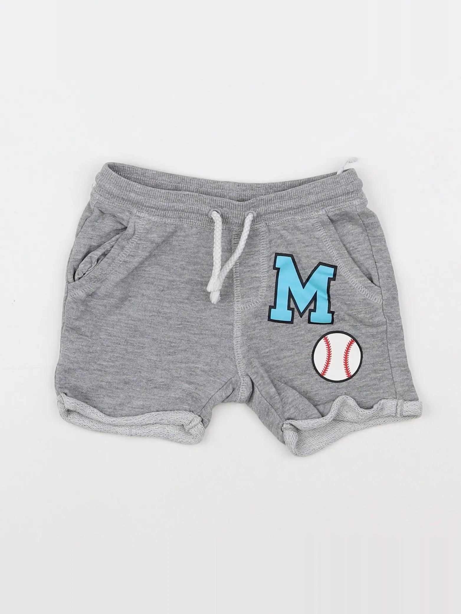 H&M - short gris - 3/6 mois