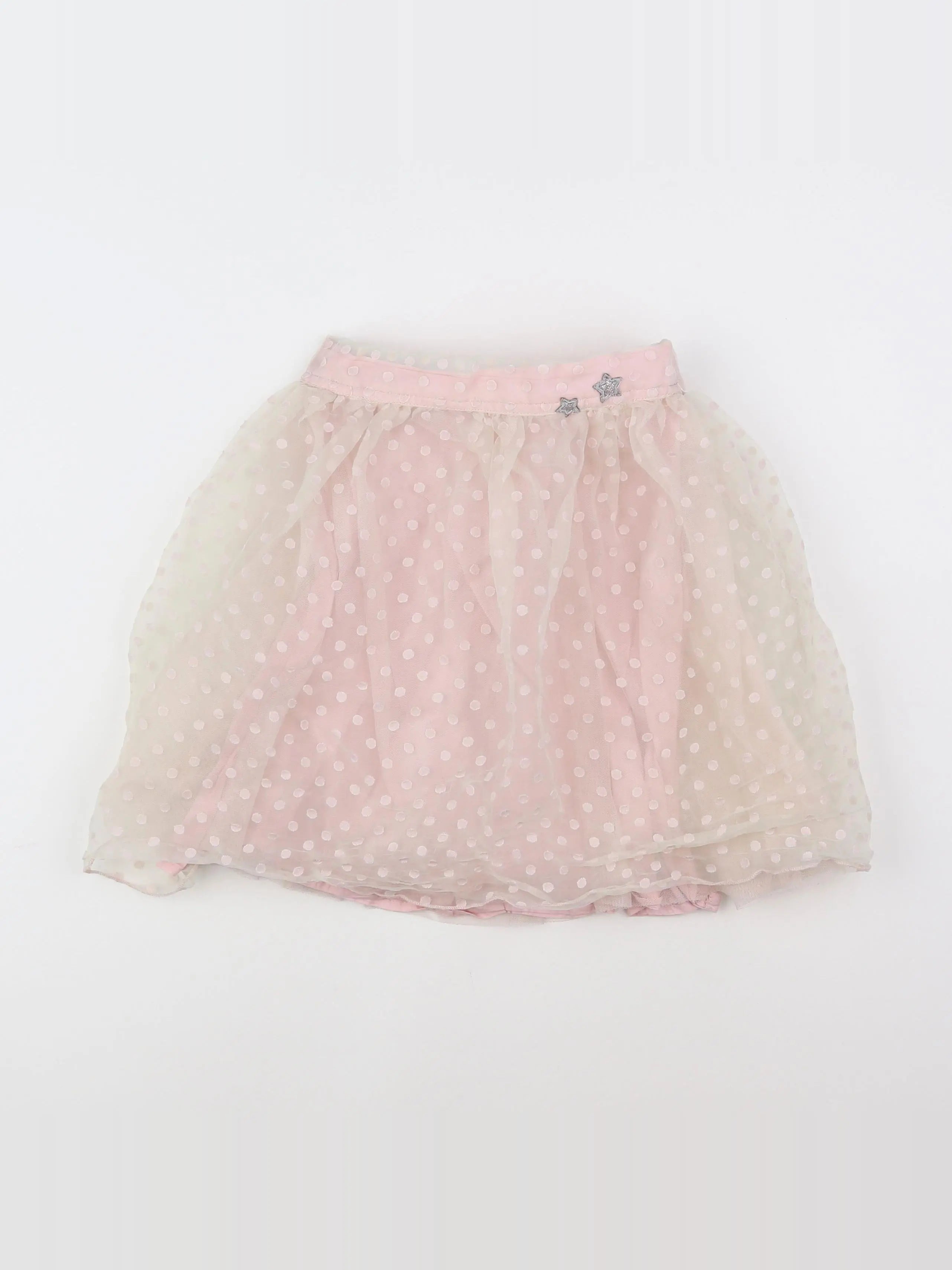 Vertbaudet - jupe rose, argent - 10 ans