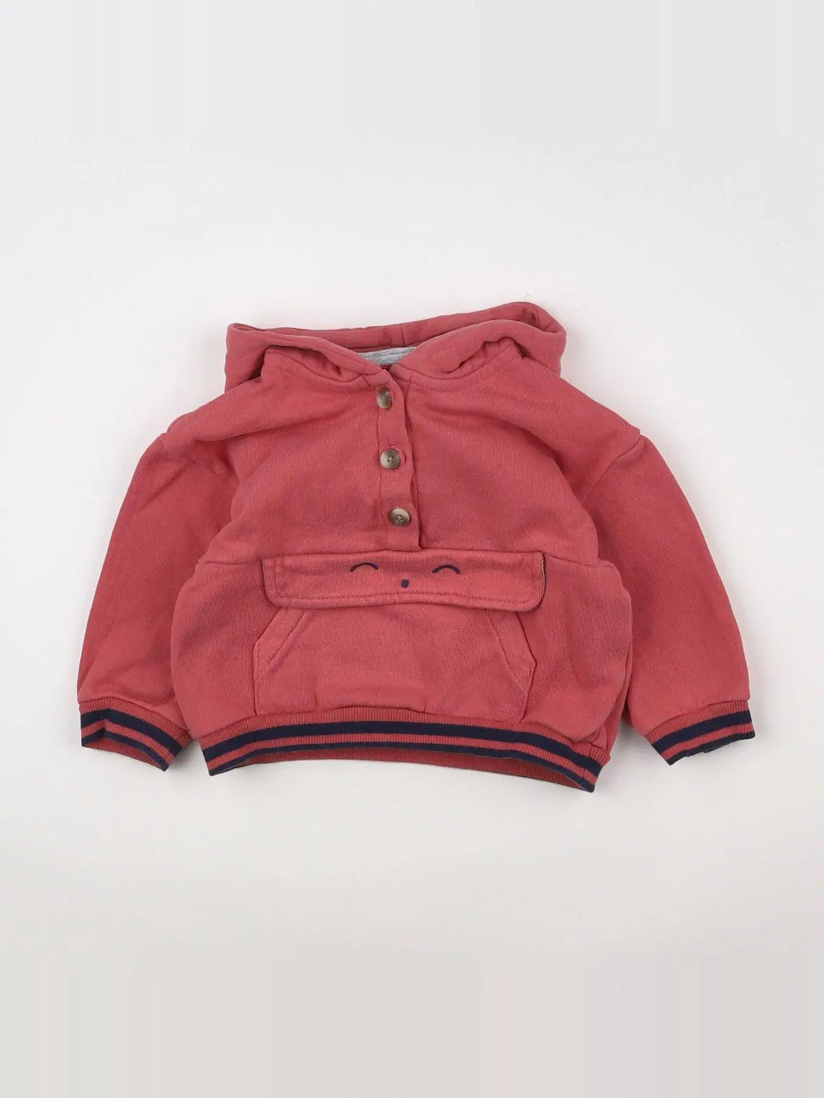 Vertbaudet - sweat rouge - 12 mois