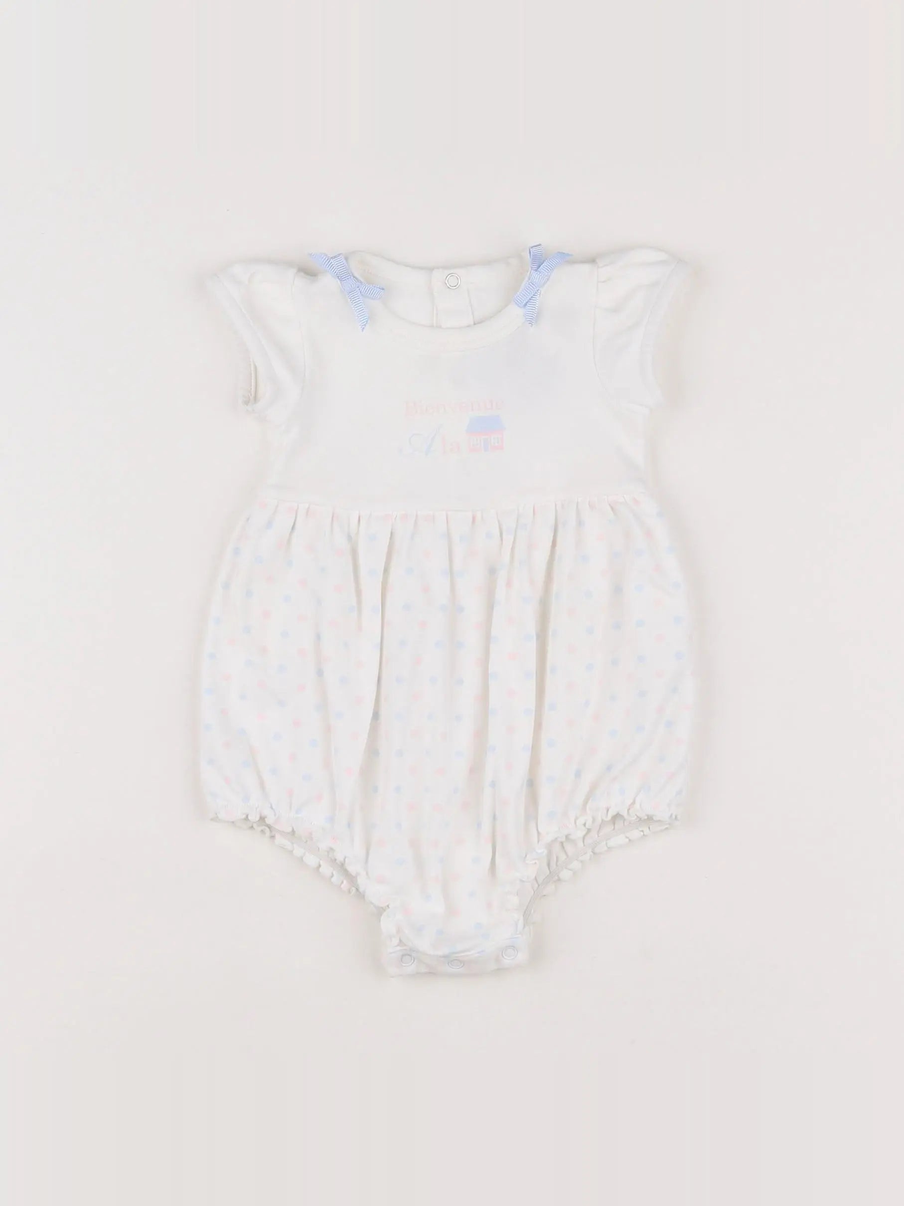 Jacadi - combinaison blanc, bleu, rose - 6 mois
