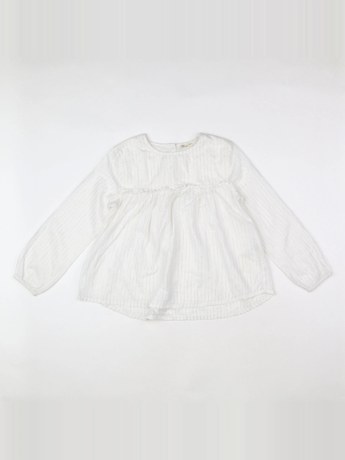 Little Cigogne - blouse blanc, argent - 10 ans