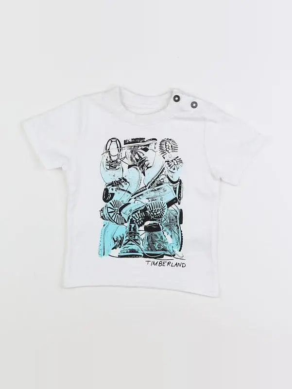 Timberland - tee-shirt blanc, bleu - 12 mois
