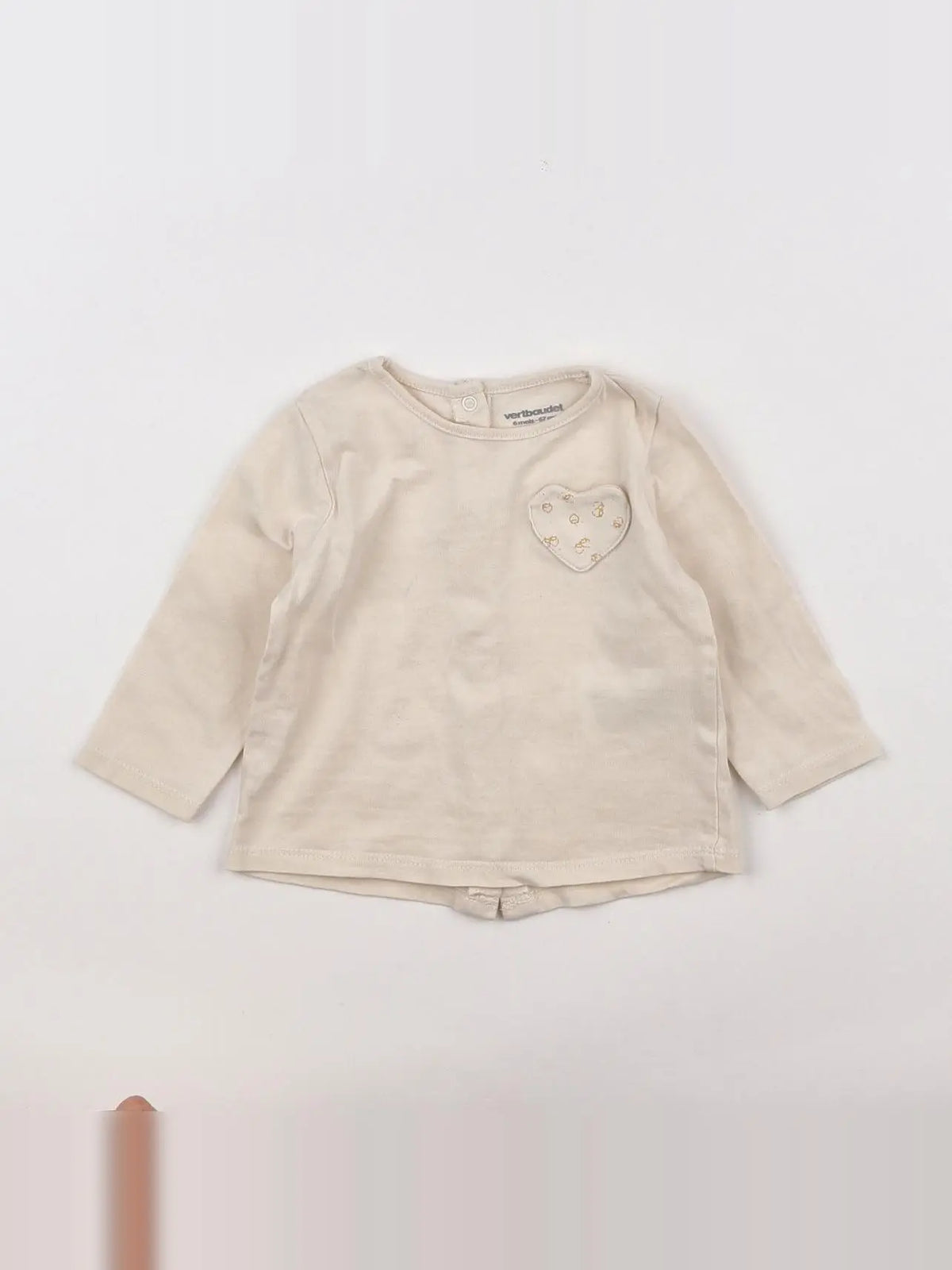 Vertbaudet - tee-shirt beige - 6 mois