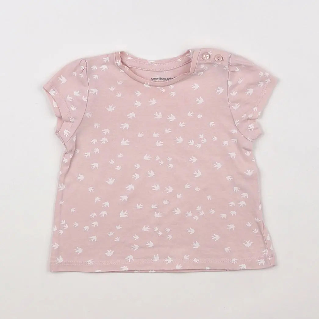 Vertbaudet - tee-shirt rose - 6 mois