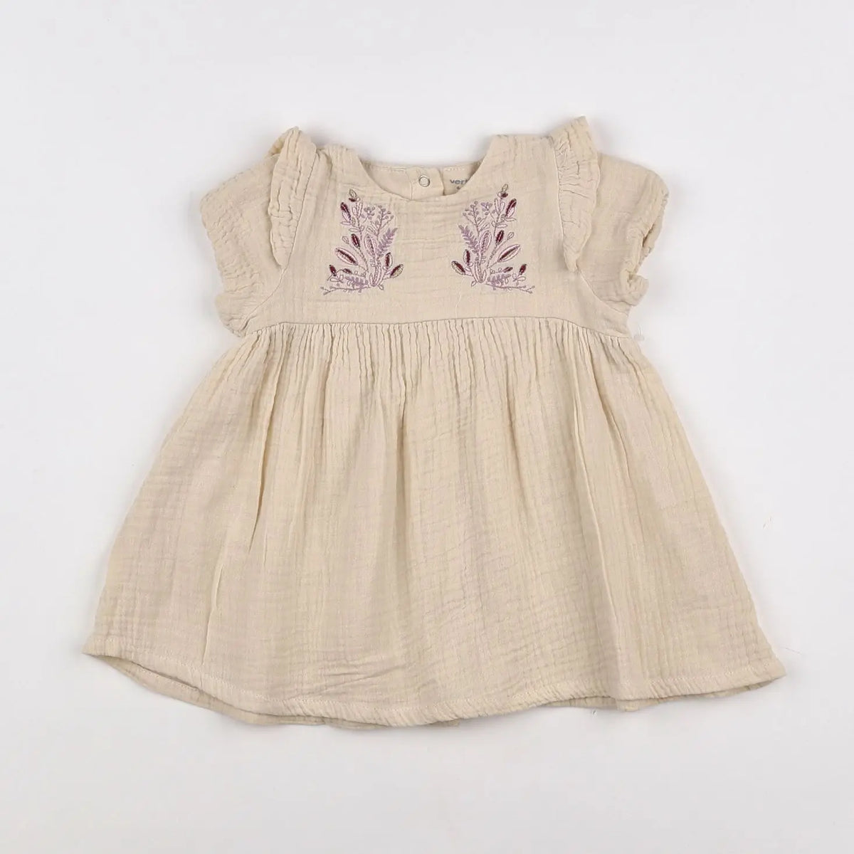 Vertbaudet - robe beige - 6 mois