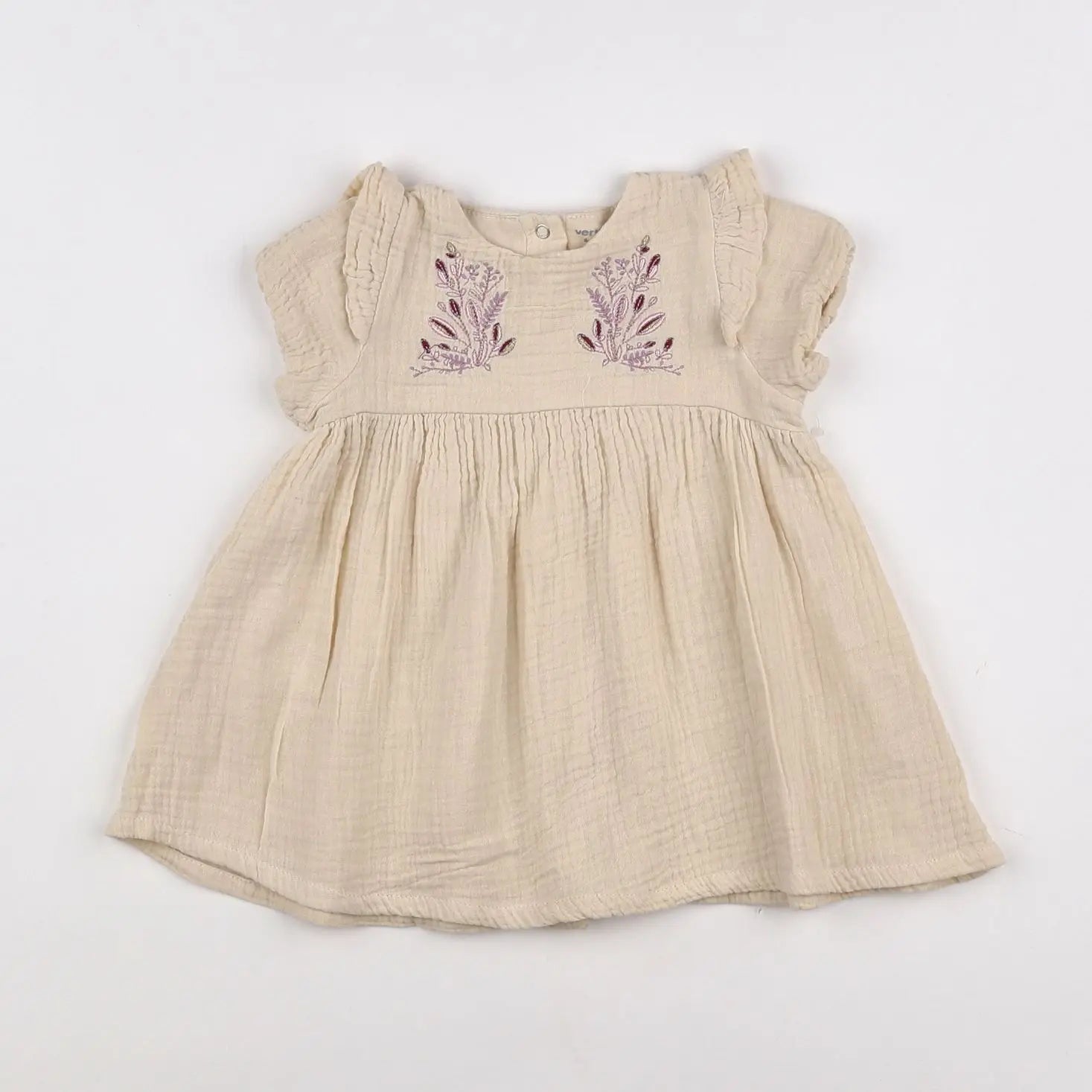 Vertbaudet - robe beige - 6 mois
