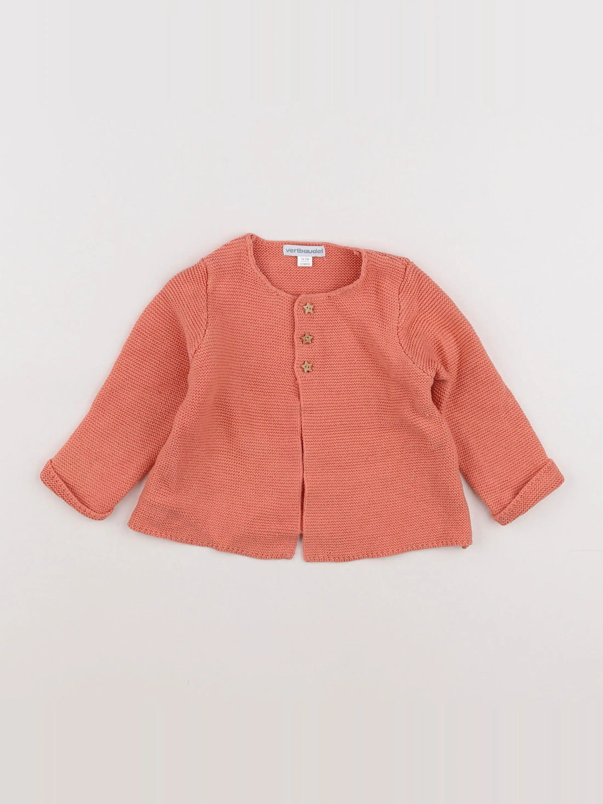 Vertbaudet - gilet rose - 12 mois
