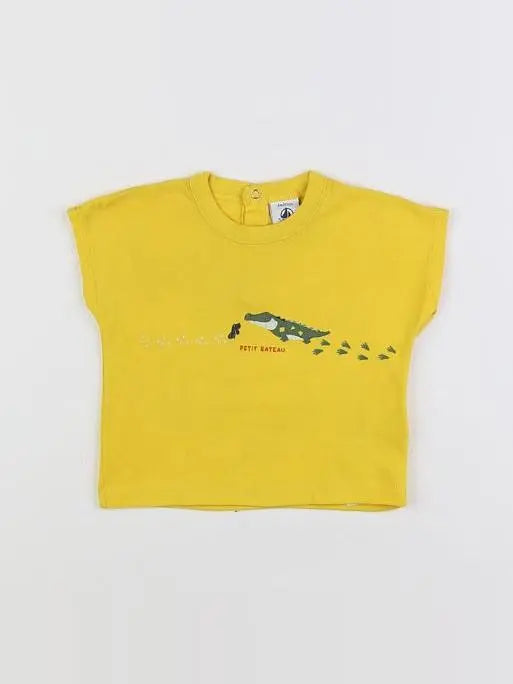Petit Bateau - tee-shirt jaune - 6 mois