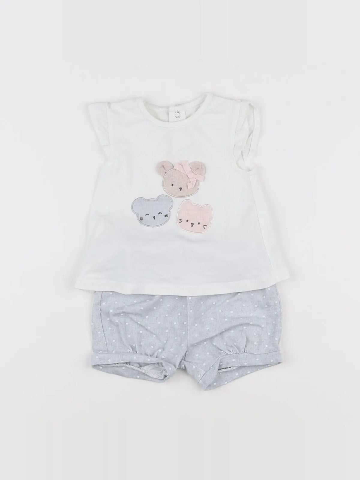 Mayoral - ensemble blanc, gris - 3 mois