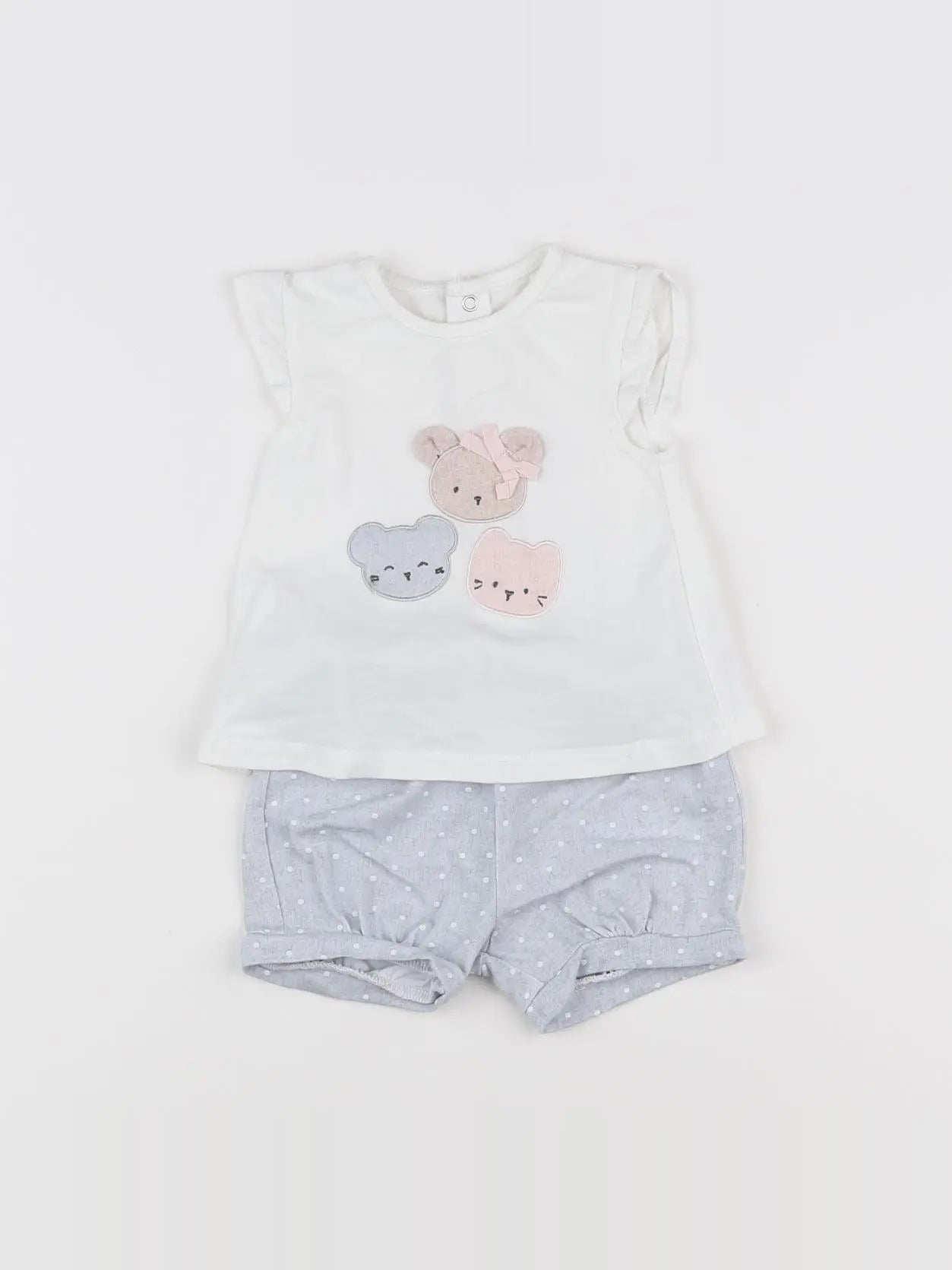 Mayoral - ensemble blanc, gris - 3 mois