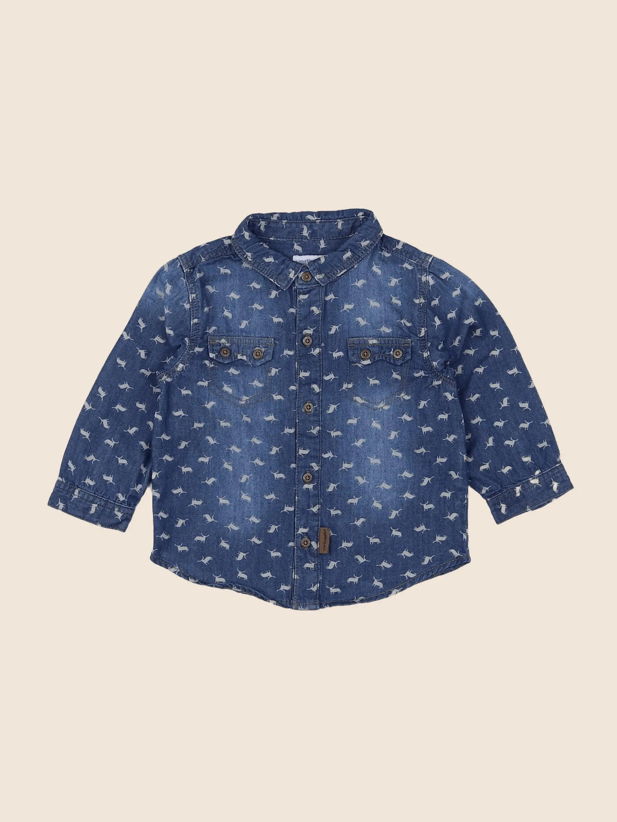 Vertbaudet - chemise bleu - 12 mois