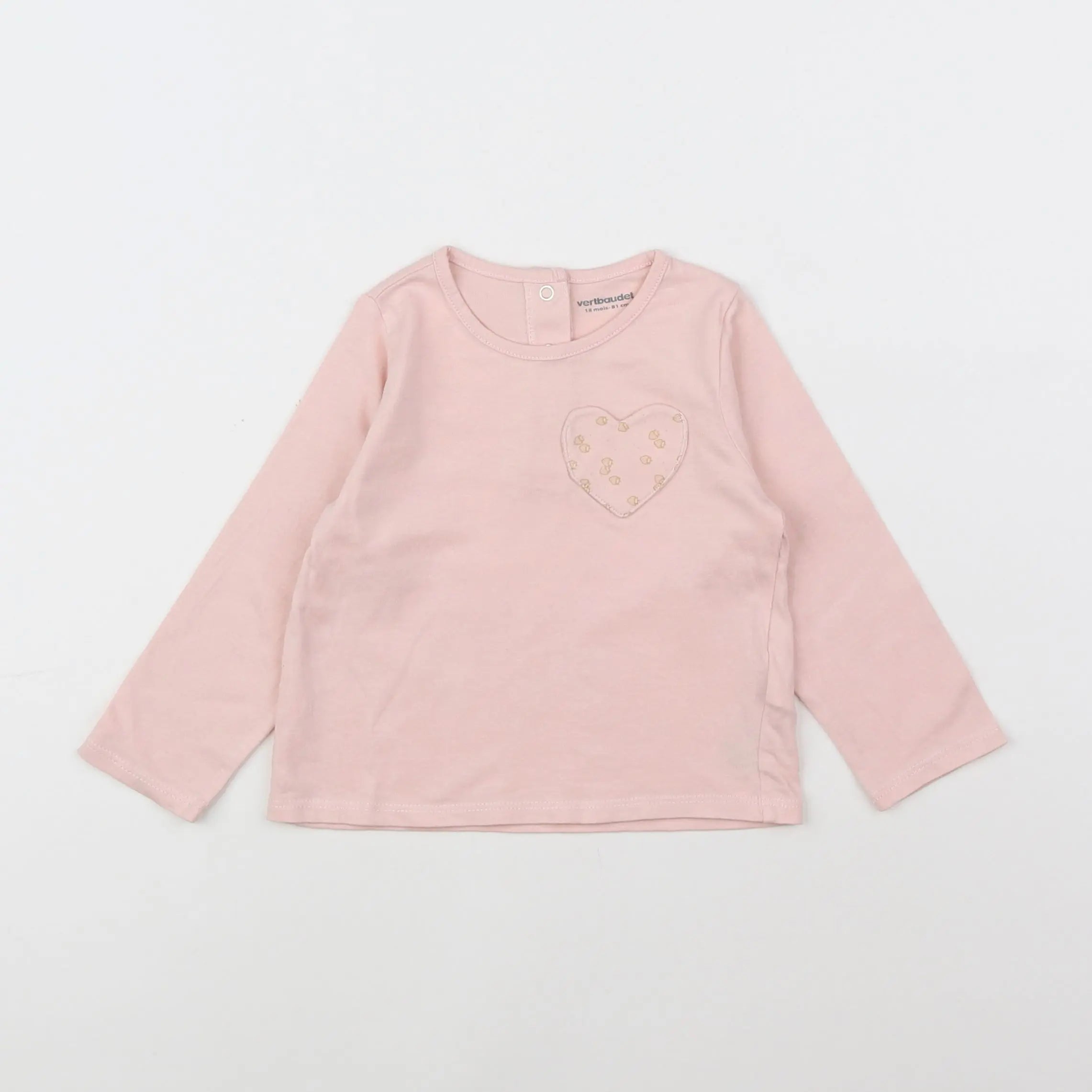 Vertbaudet - tee-shirt rose - 18 mois
