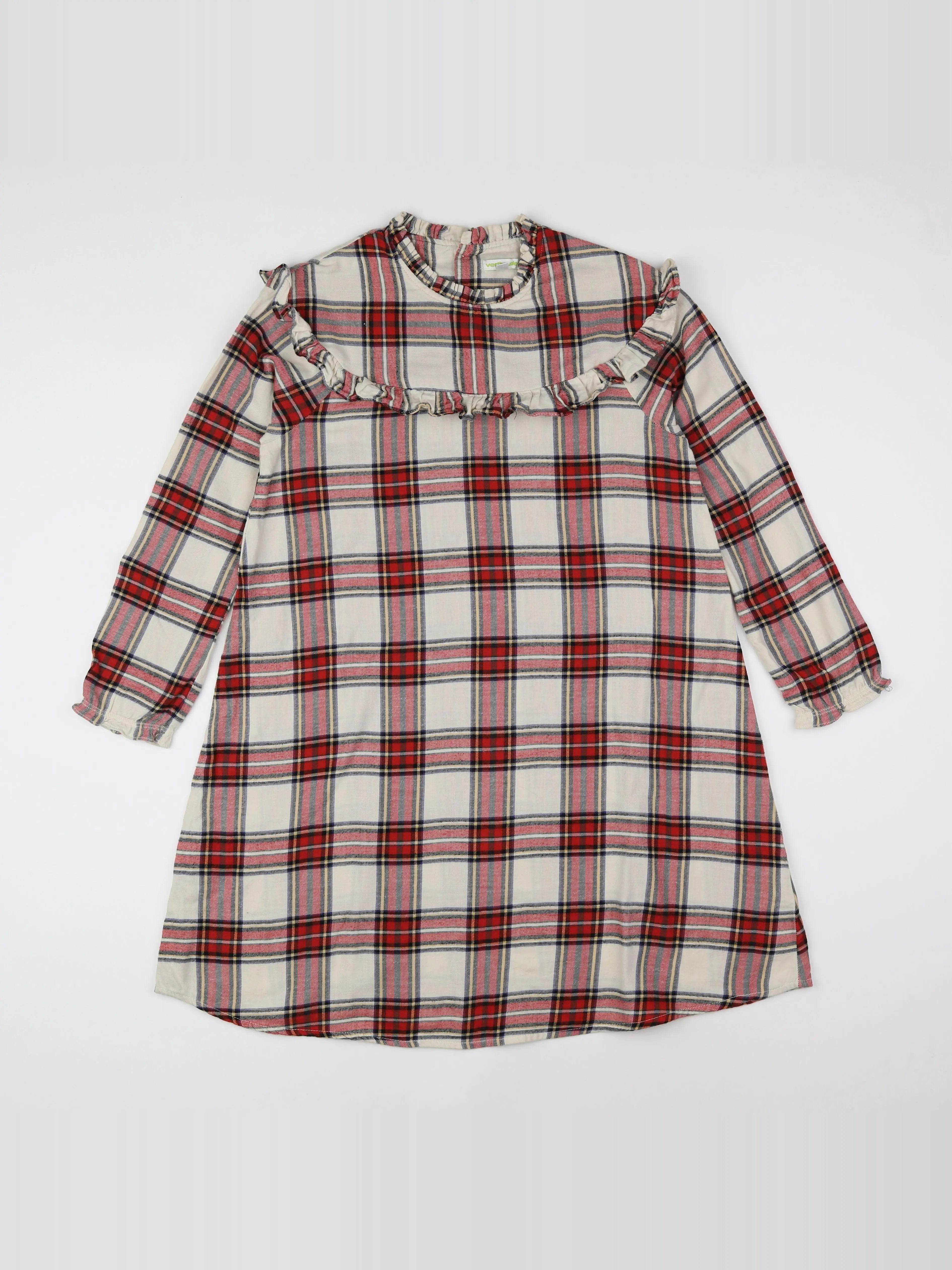 Vertbaudet - robe beige, rouge - 12 ans