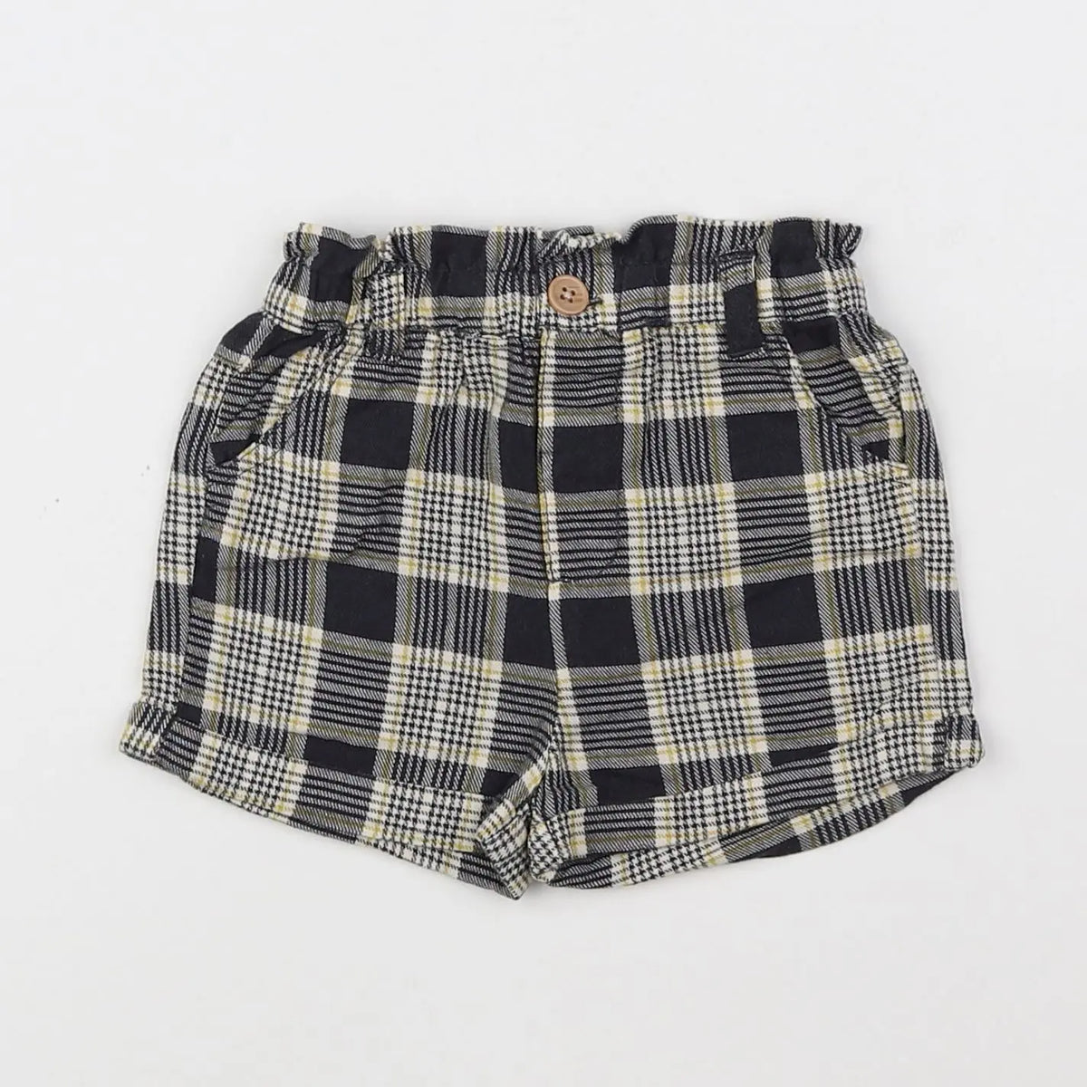 Vertbaudet - short jaune, noir - 6 mois