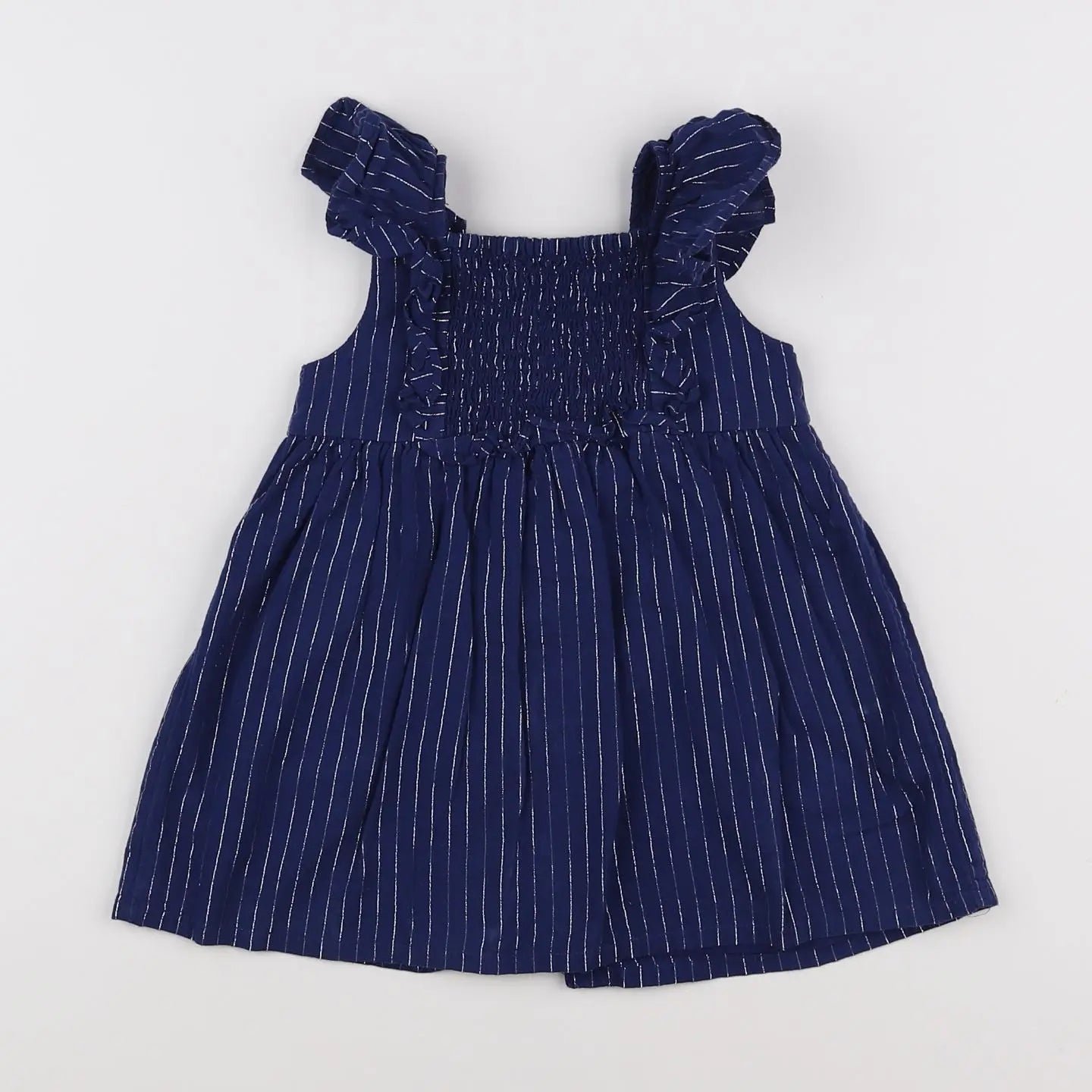 Vertbaudet - robe bleu, argent - 12 mois