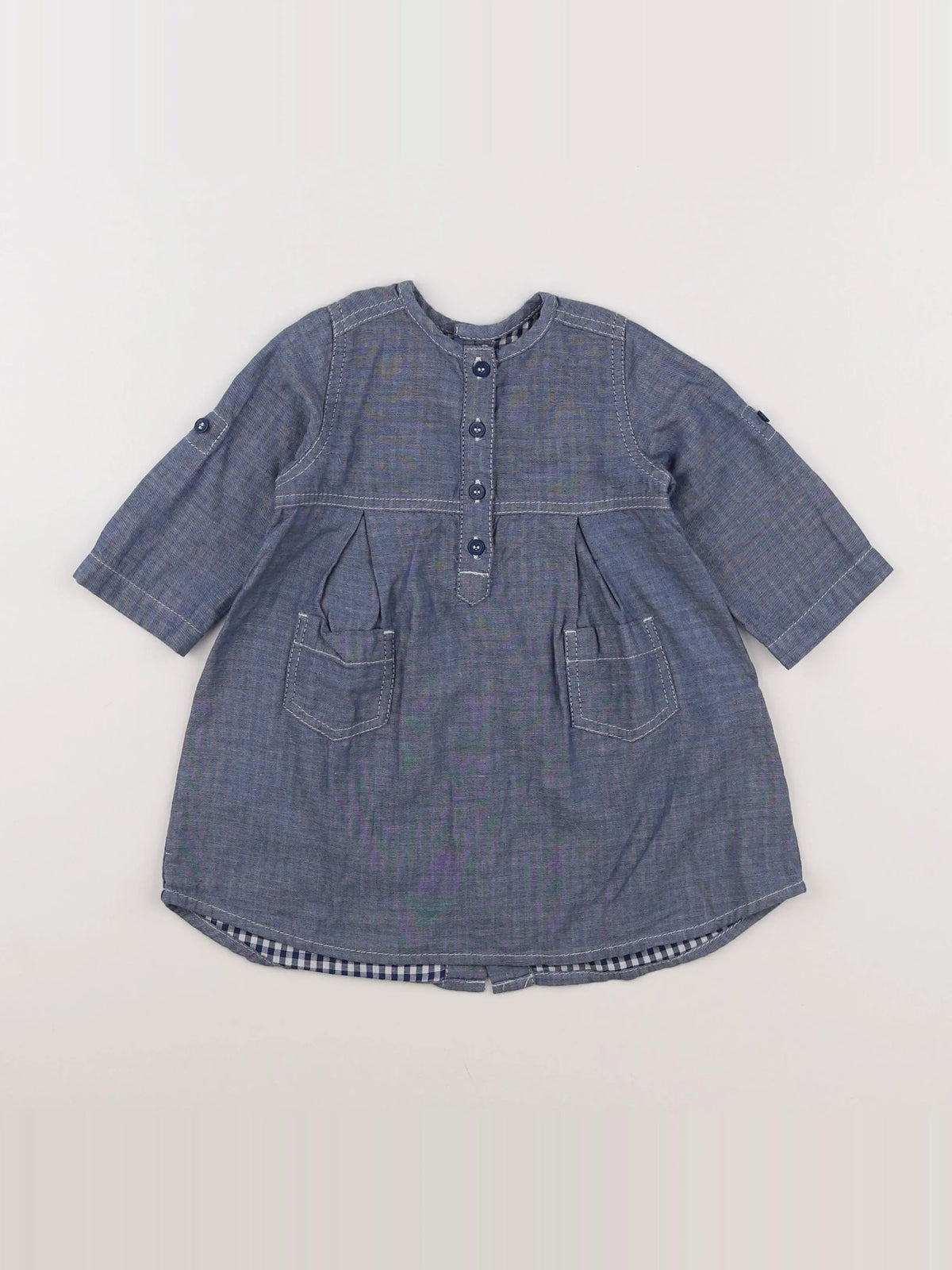 Petit Bateau - robe bleu - 12 mois