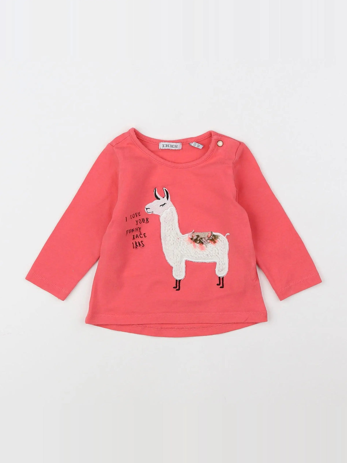 IKKS - tee-shirt rose, blanc - 6 mois