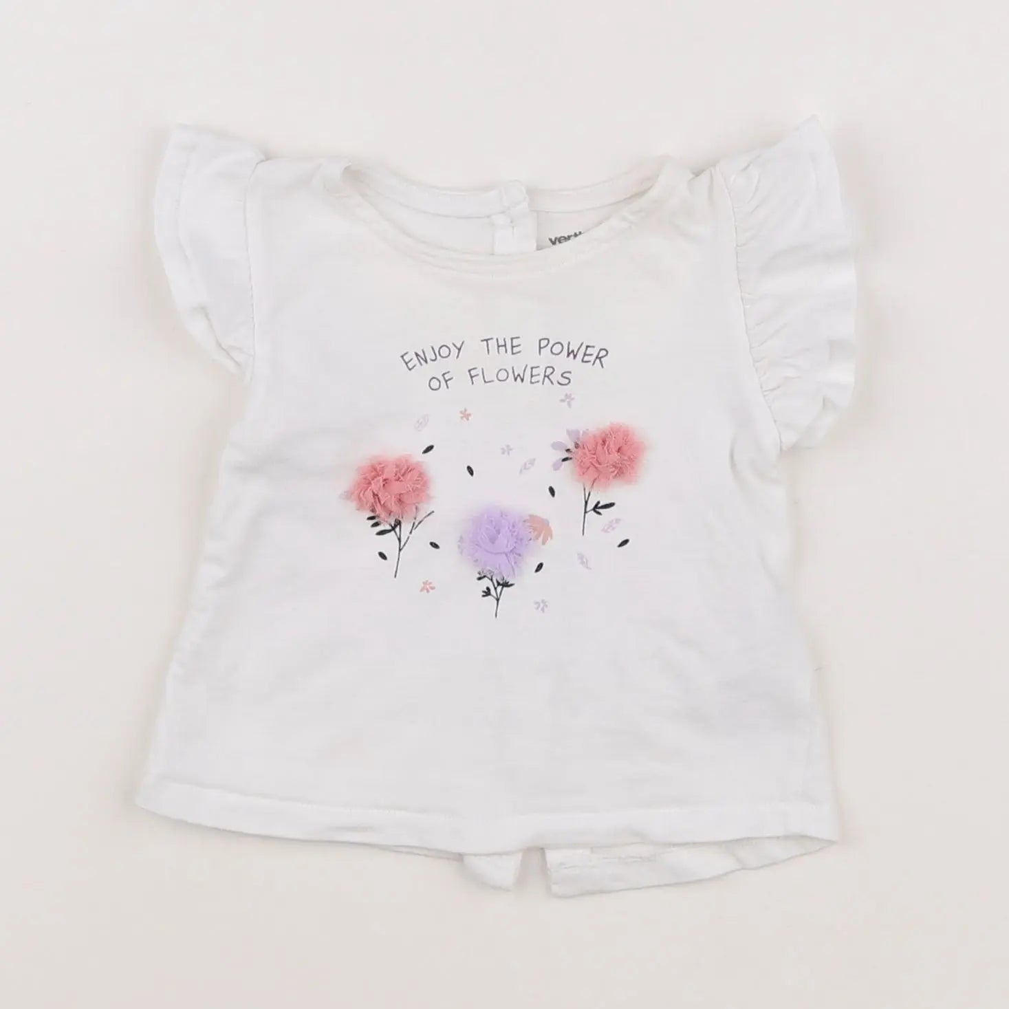 Vertbaudet - tee-shirt blanc, multicolore - 3 mois