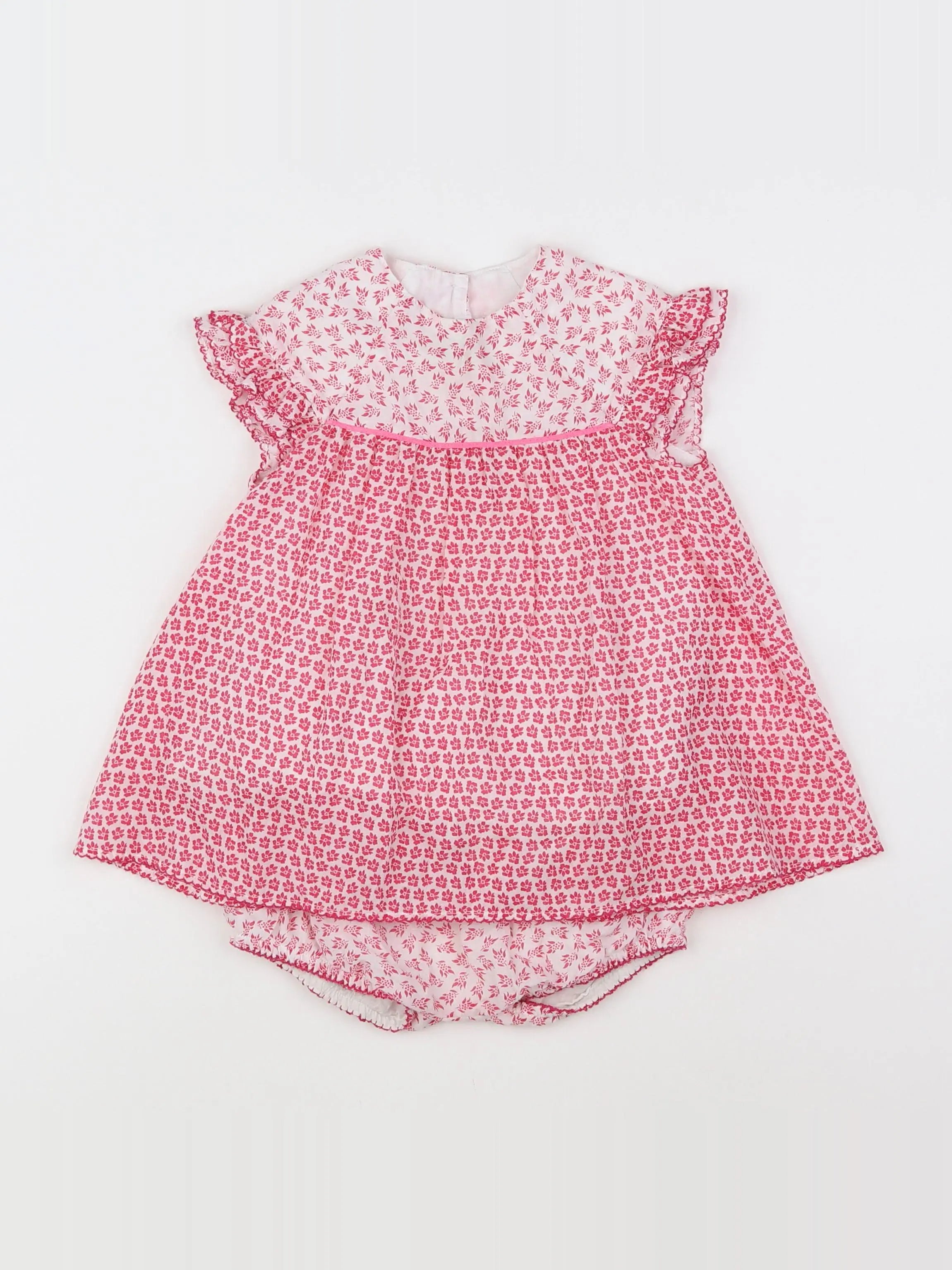 Absorba - robe blanc, rose - 18 mois
